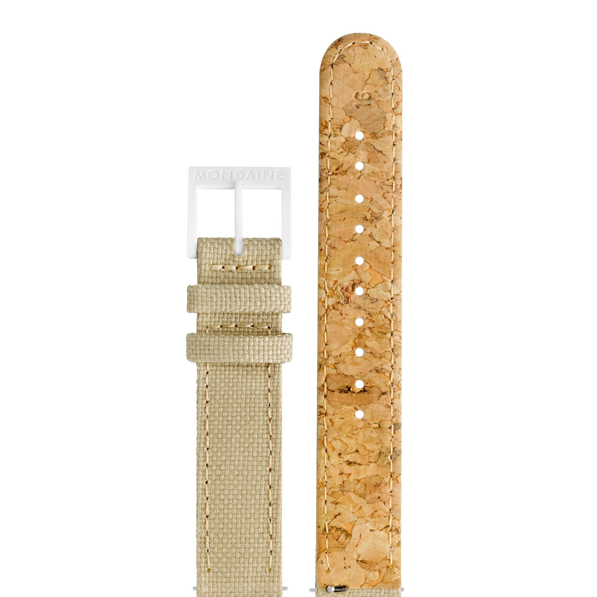 Mondaine Essence Sustainable Quartz Movement White Dial Textile Ladies Watch Strap MS1.32110.LN1