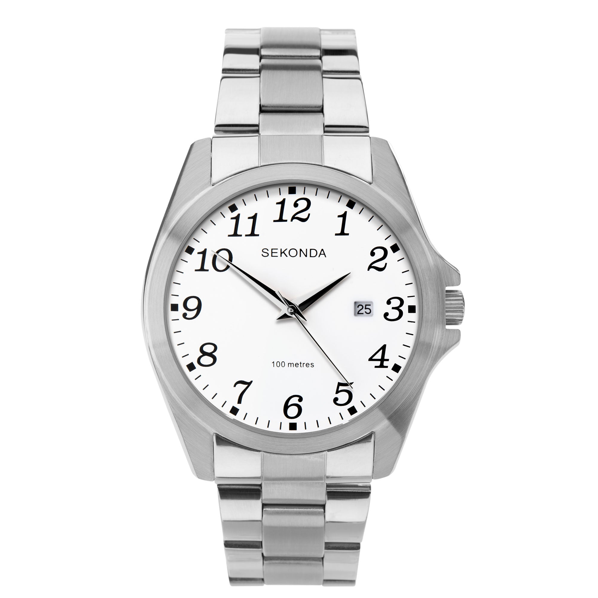 Sekonda Classic Quartz White Dial Stainless Steel Bracelet Men's Watch 1635