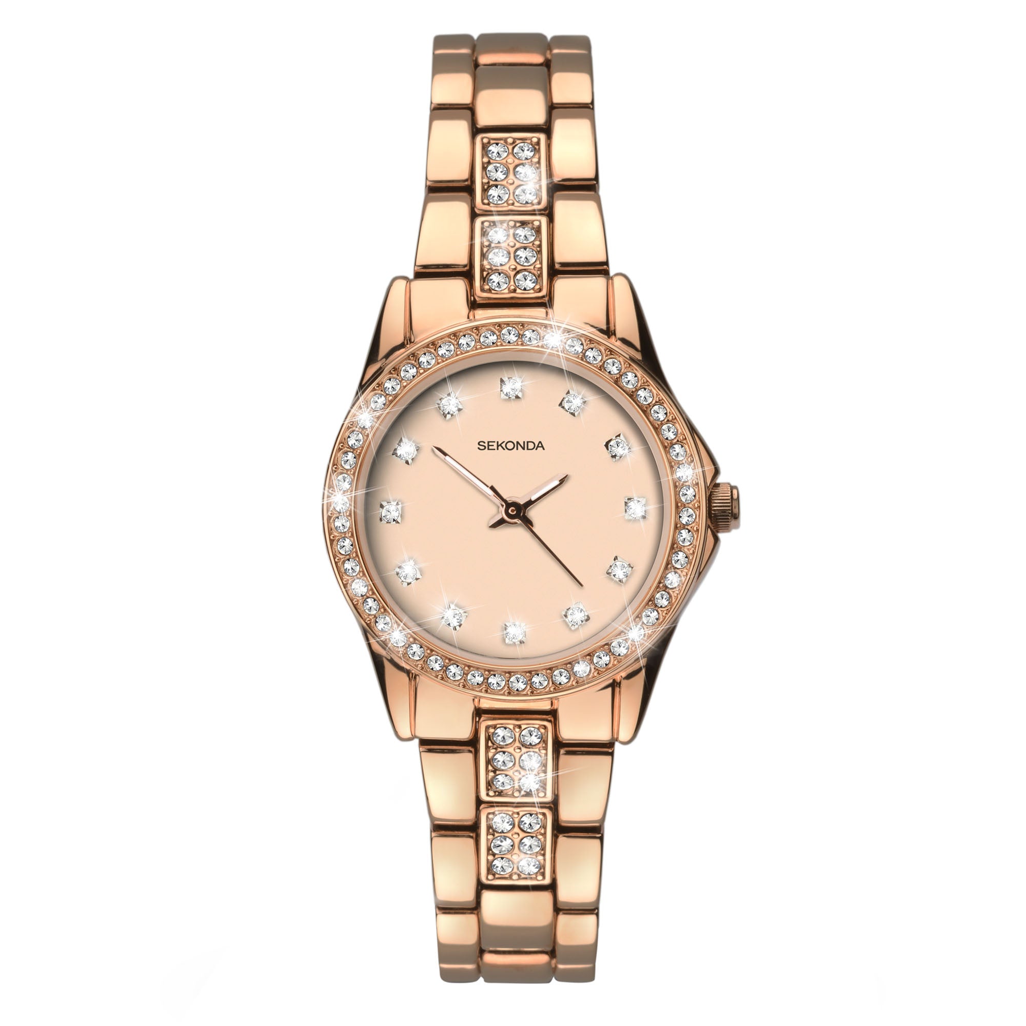 Sekonda Starfall Quartz Rose Gold Dial Rose Gold PVD Stainless Steel Bracelet Ladies Watch 2034