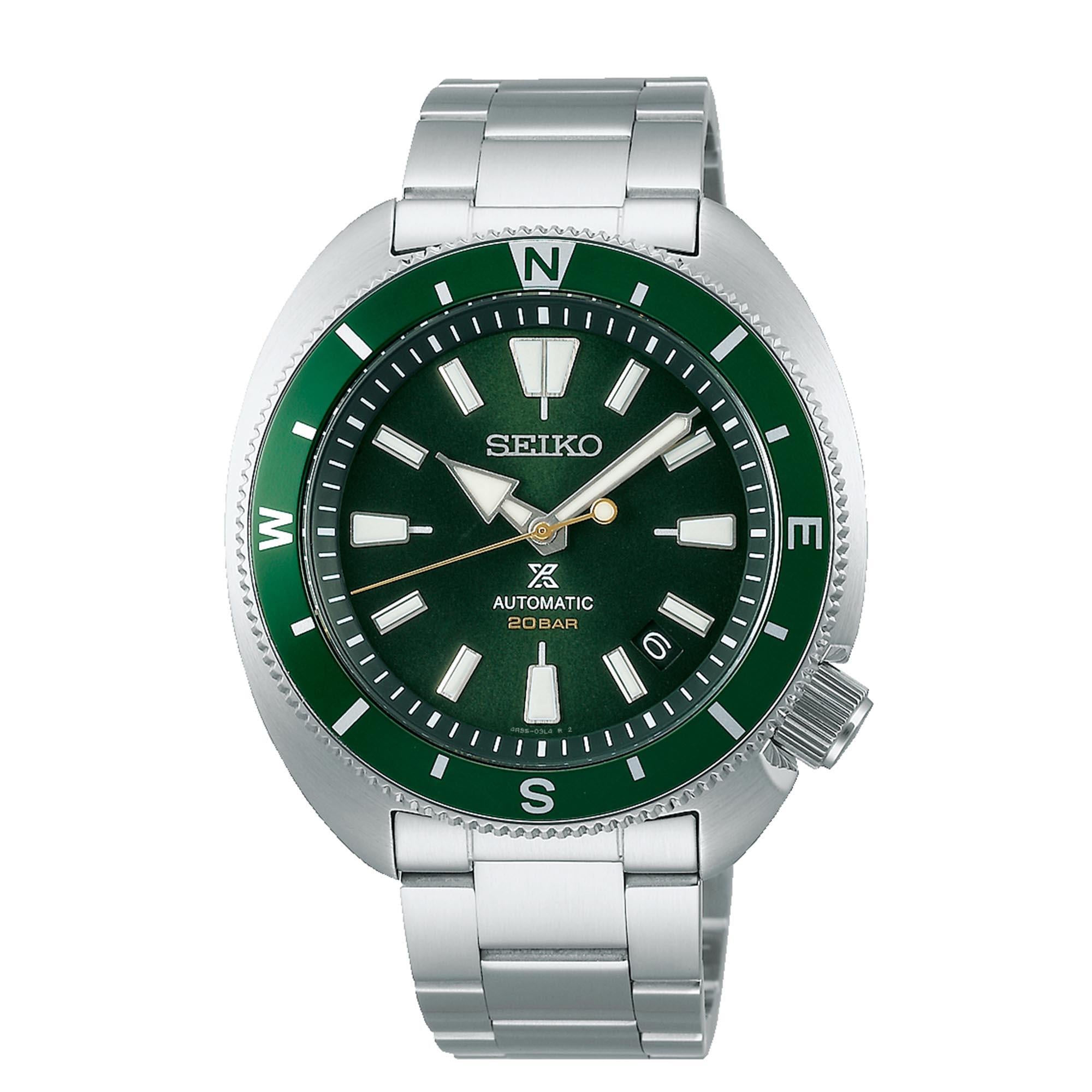 Seiko Prospex Tortoise Automatic Green Dial Steel Bracelet Men's Watch SRPH15K1