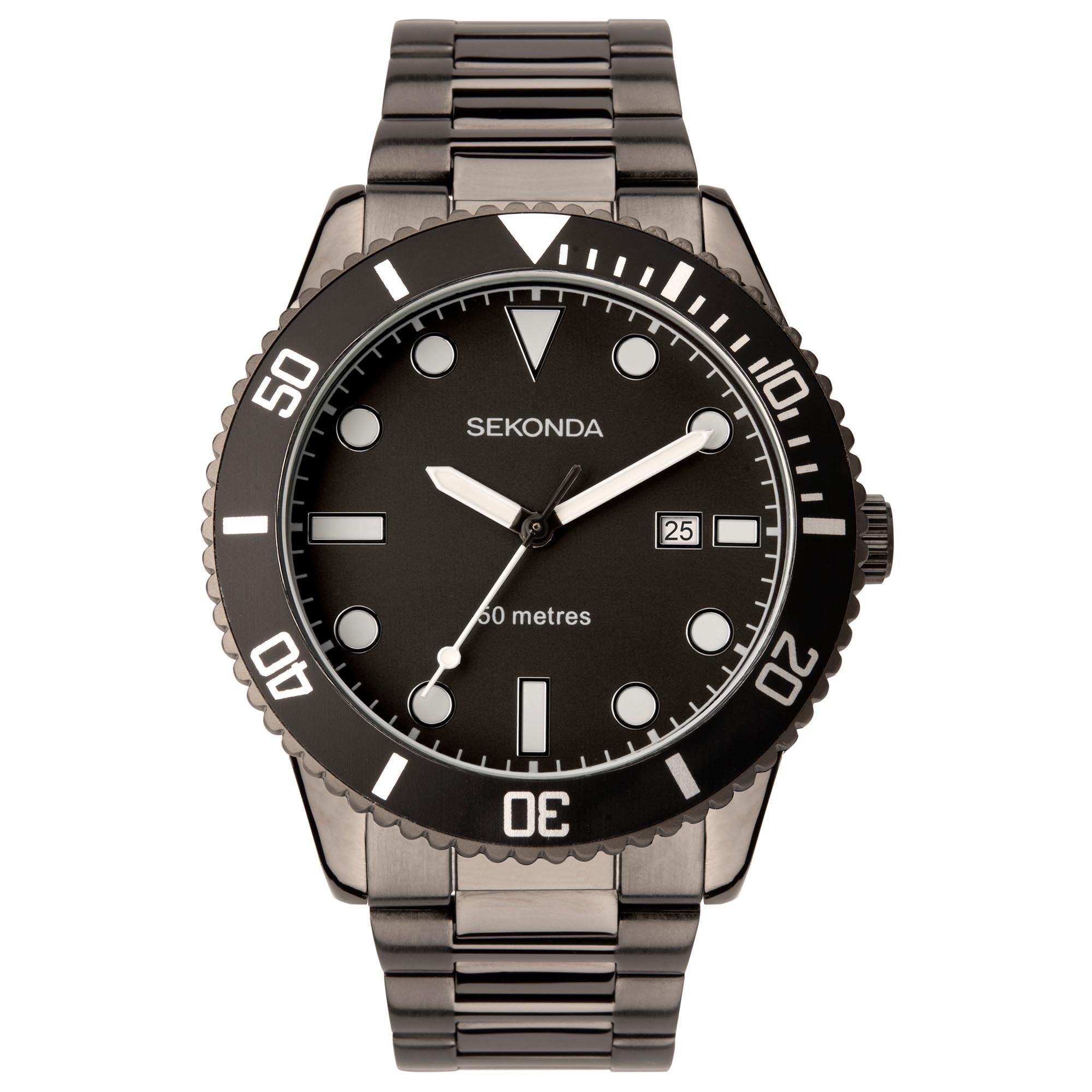 Sekonda Sports Quartz Grey Dial Grey Stainless Steel Bracelet Men's Watch 1984