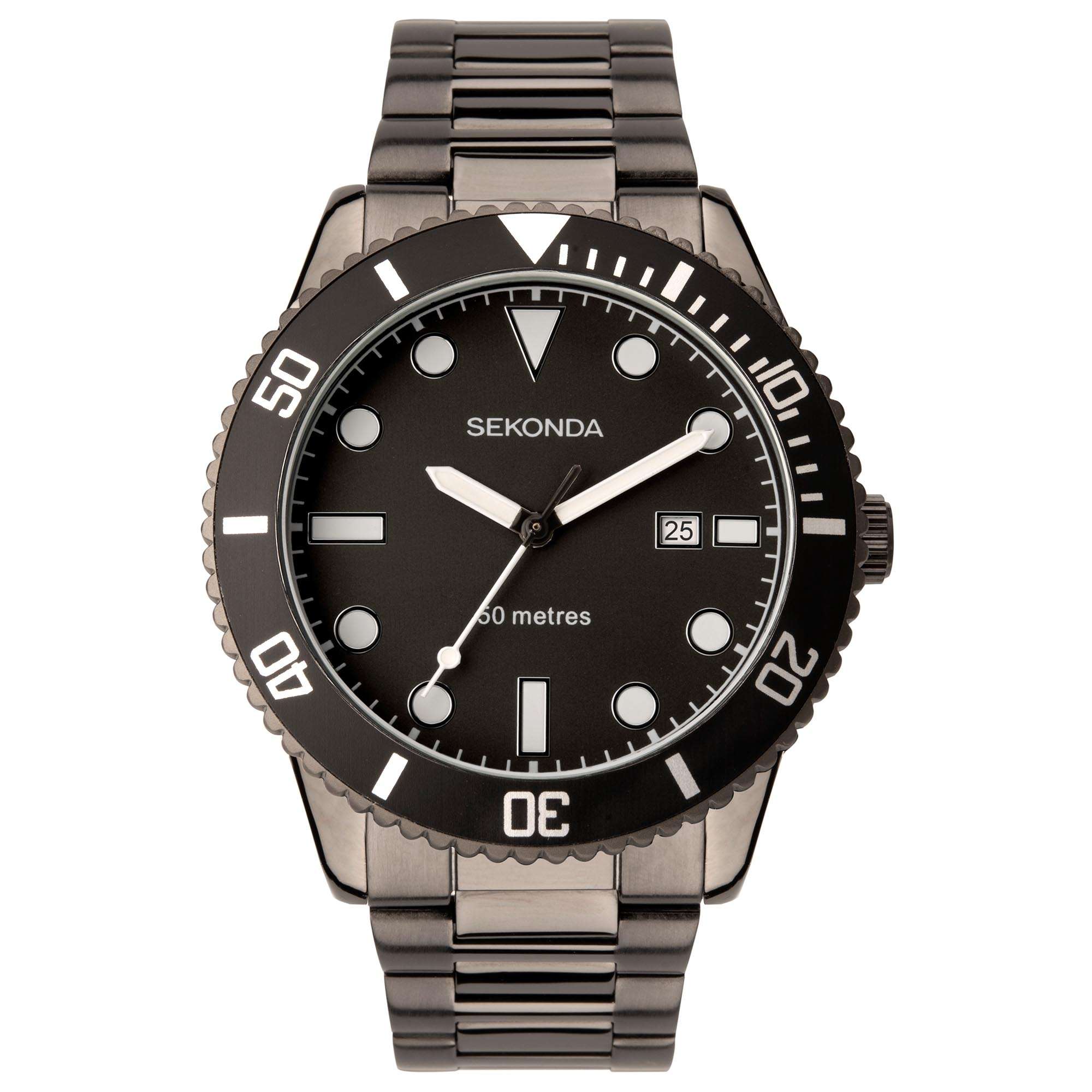 Sekonda Sports Quartz Grey Dial Grey Stainless Steel Bracelet Men's Watch 1984
