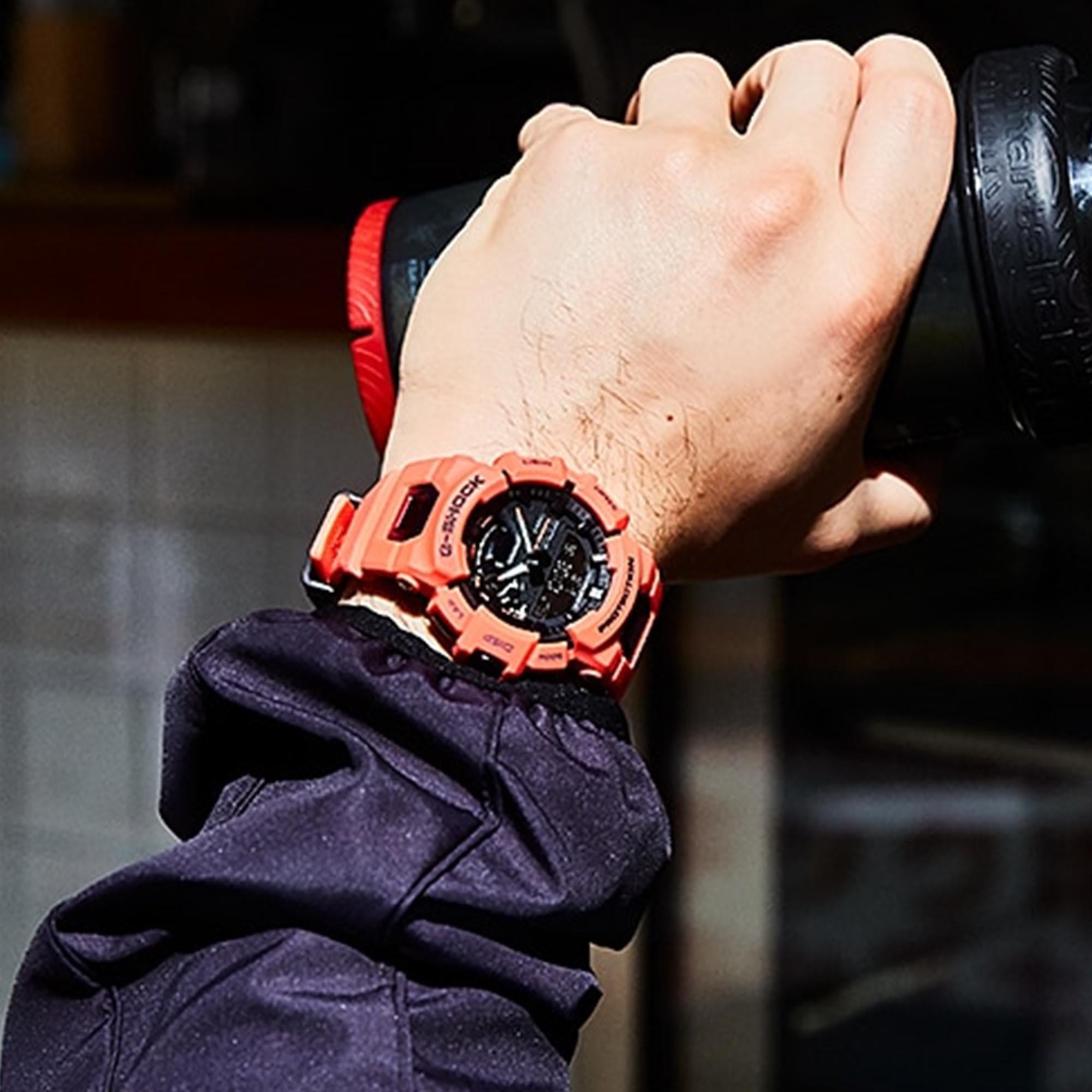 Casio G-Shock G-Squad Quartz Black Dial Red Resin Strap Men’s Watch GBA-900-4AER