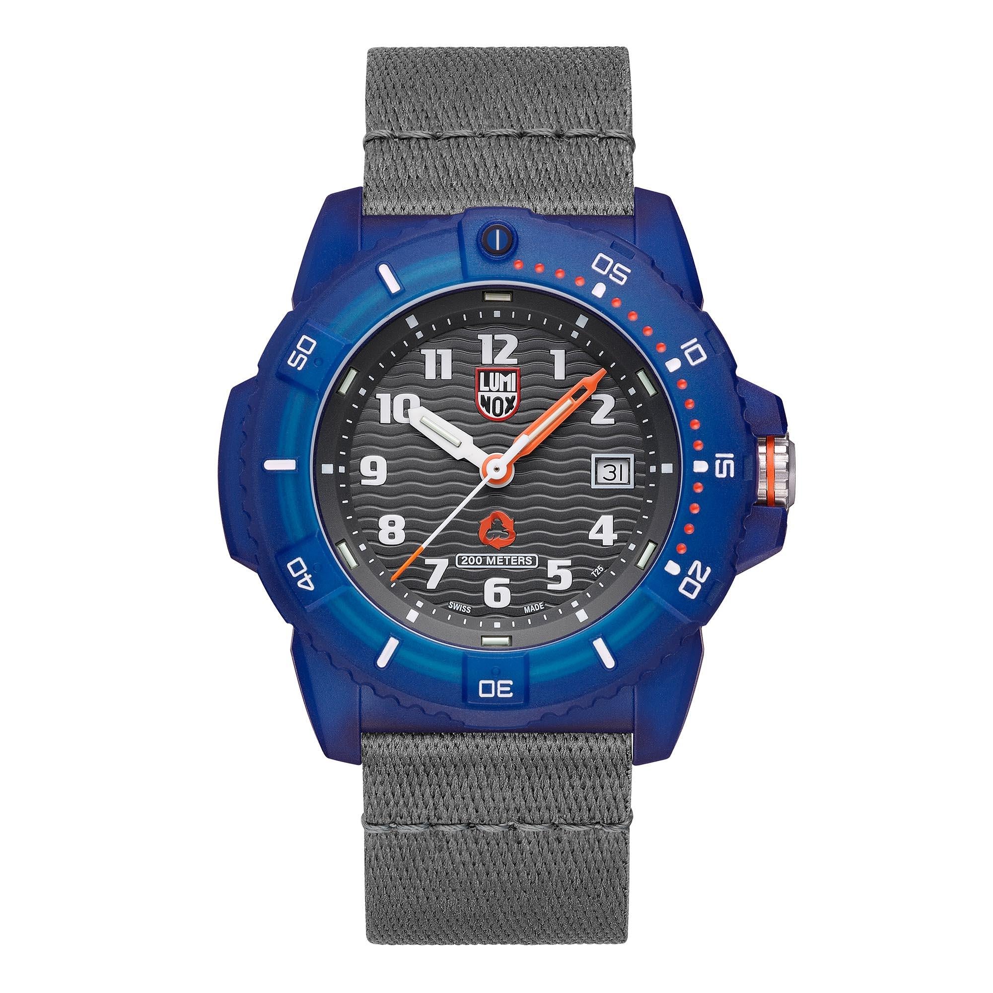 Luminox #Tide Recycled Ocean Material Quartz Black Dial Grey Nylon Strap Men's Watch XS.8902.ECO