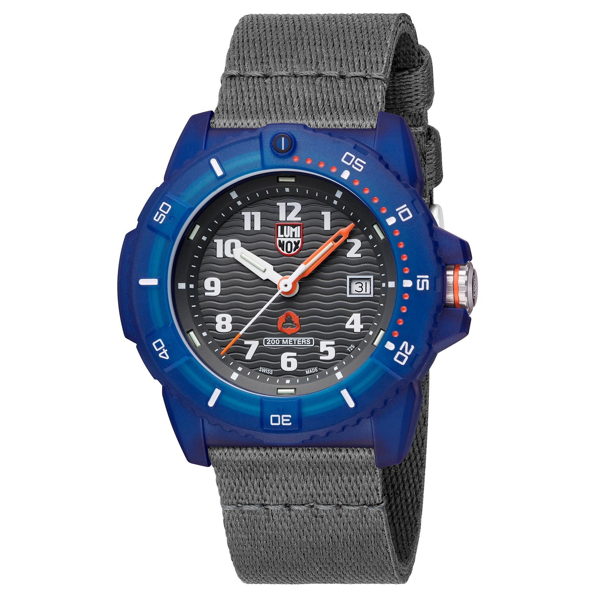 Luminox #Tide Recycled Ocean Material Quartz Black Dial Grey Nylon Strap Men's Watch XS.8902.ECO