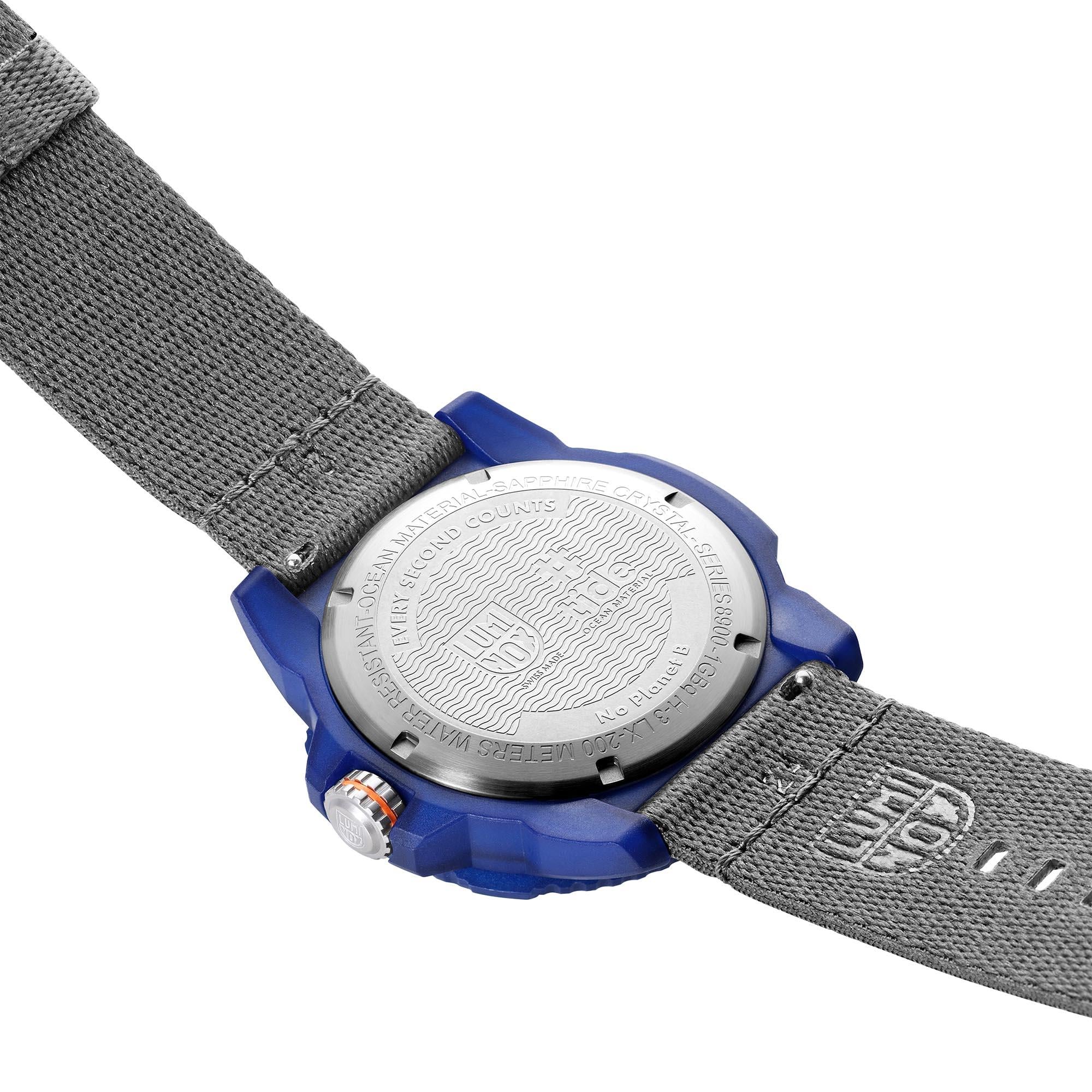 Luminox #Tide Recycled Ocean Material Quartz Black Dial Grey Nylon Strap Men's Watch XS.8902.ECO