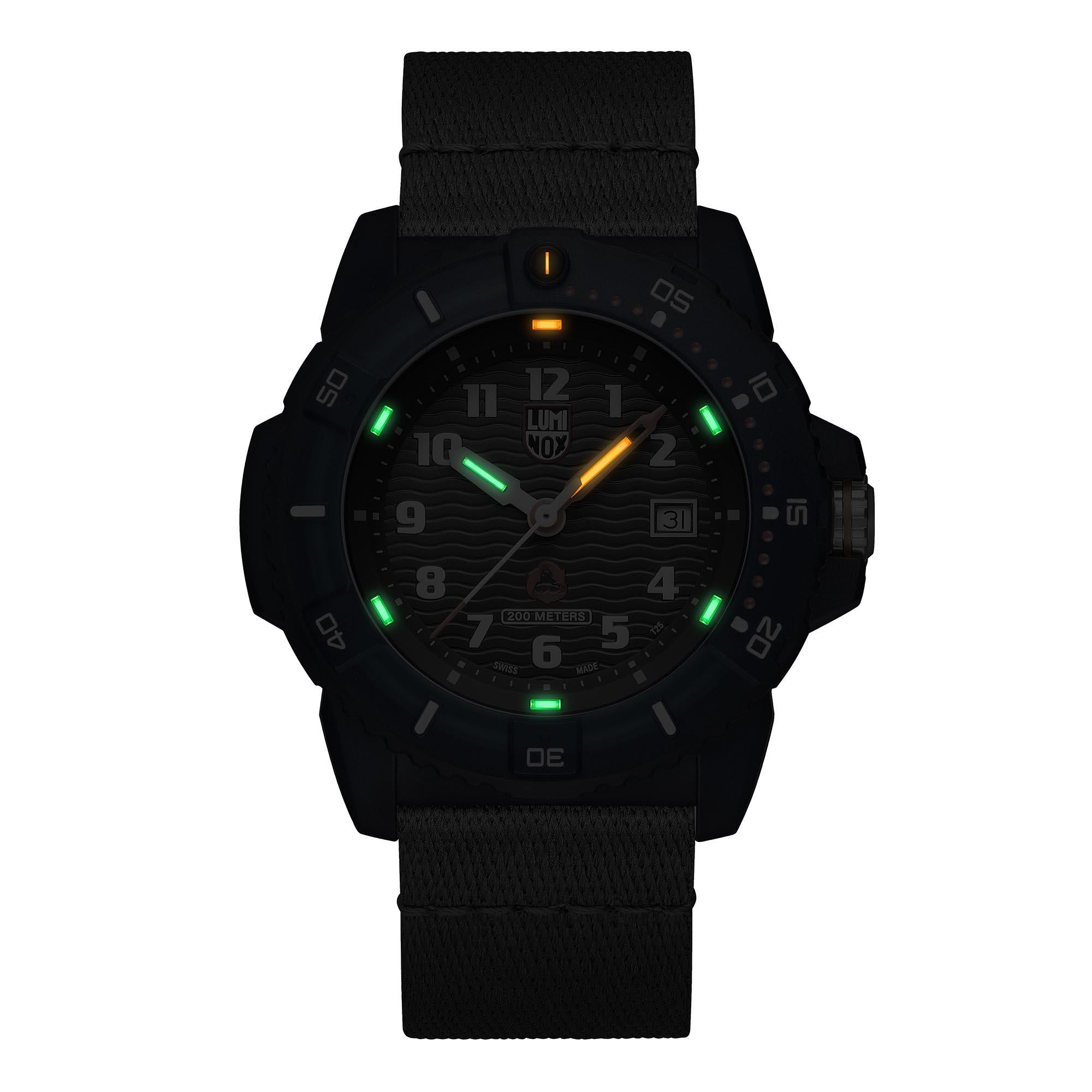 Luminox #Tide Recycled Ocean Material Quartz Black Dial Grey Nylon Strap Men's Watch XS.8902.ECO