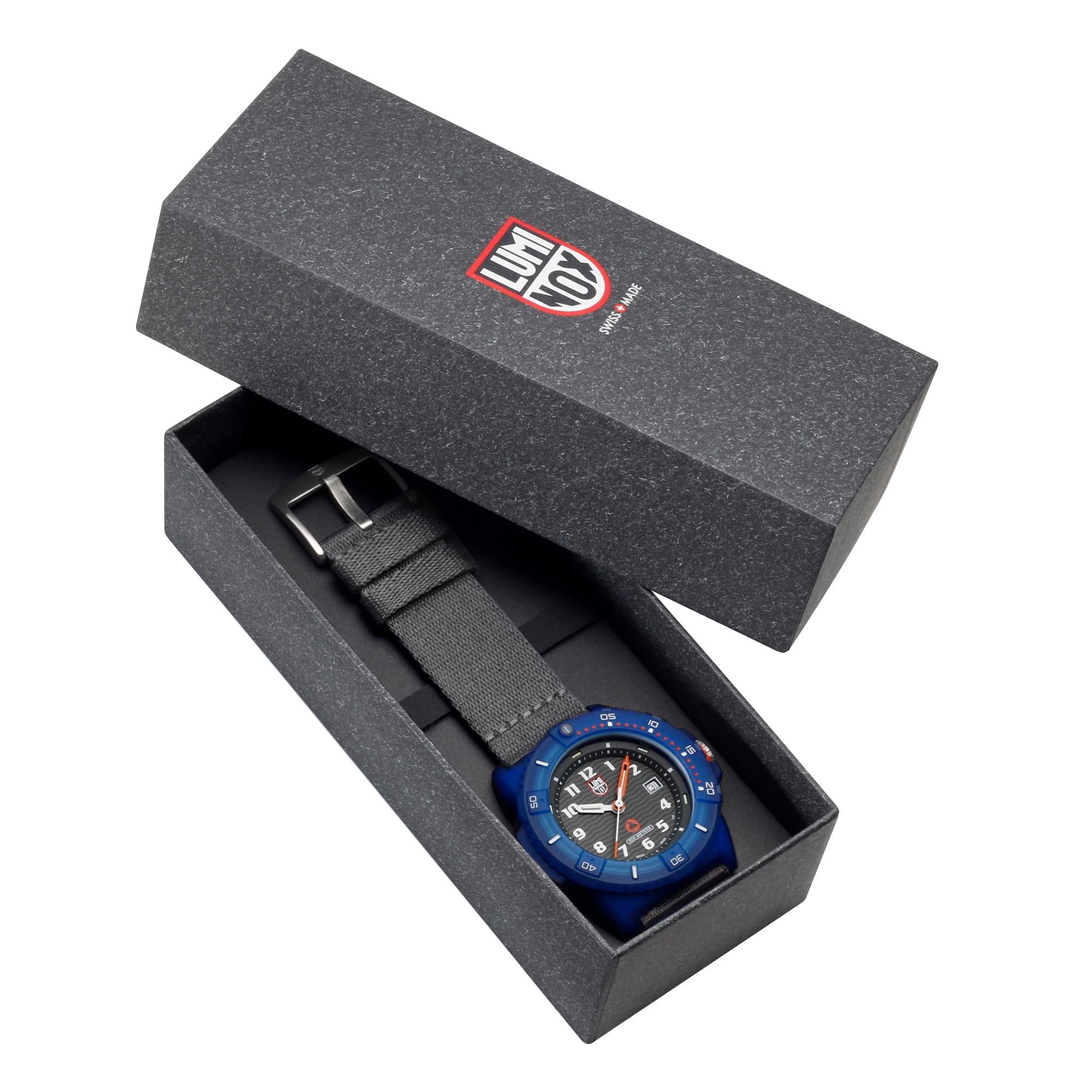 Luminox #Tide Recycled Ocean Material Quartz Black Dial Grey Nylon Strap Men's Watch XS.8902.ECO