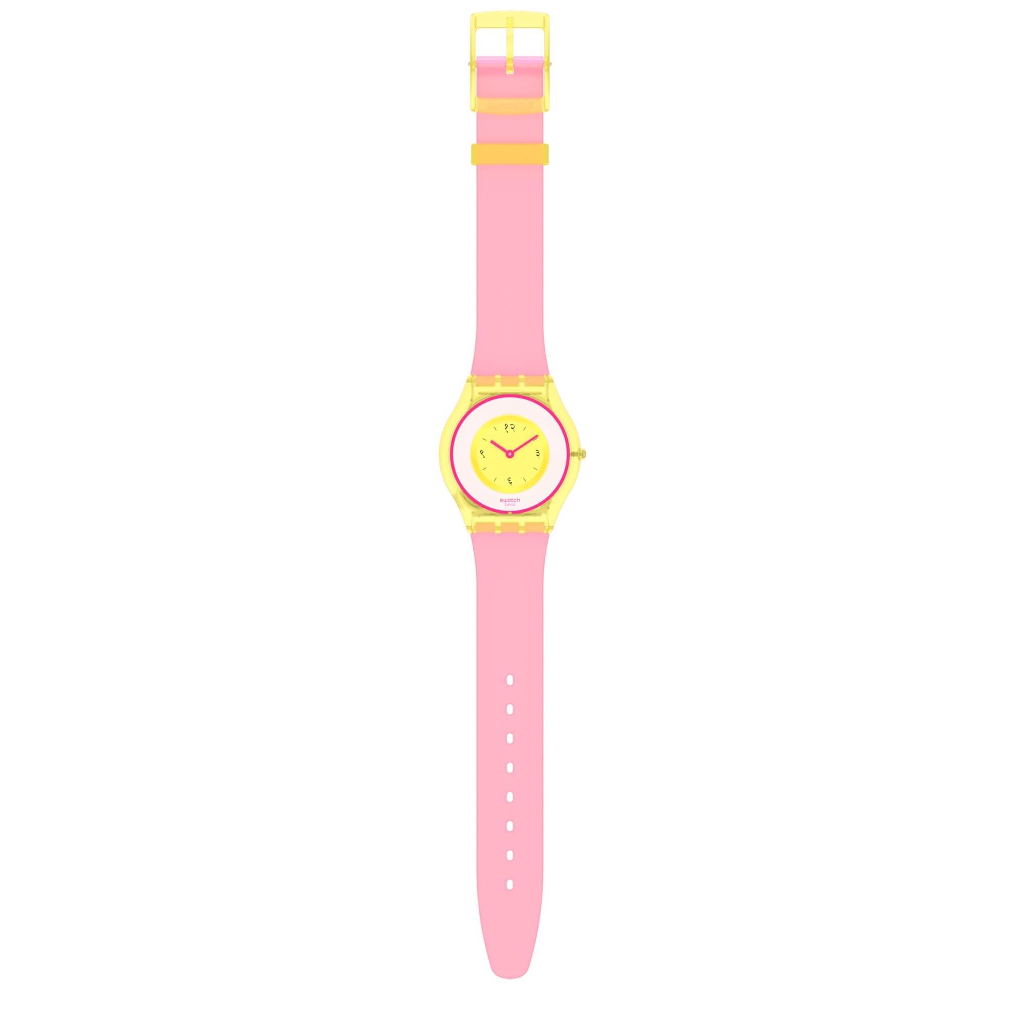Swatch Supriya Lele India Rose 01 Quartz Multi Tonal Dial Pink Silicone Strap Ladies Watch SS08Z101