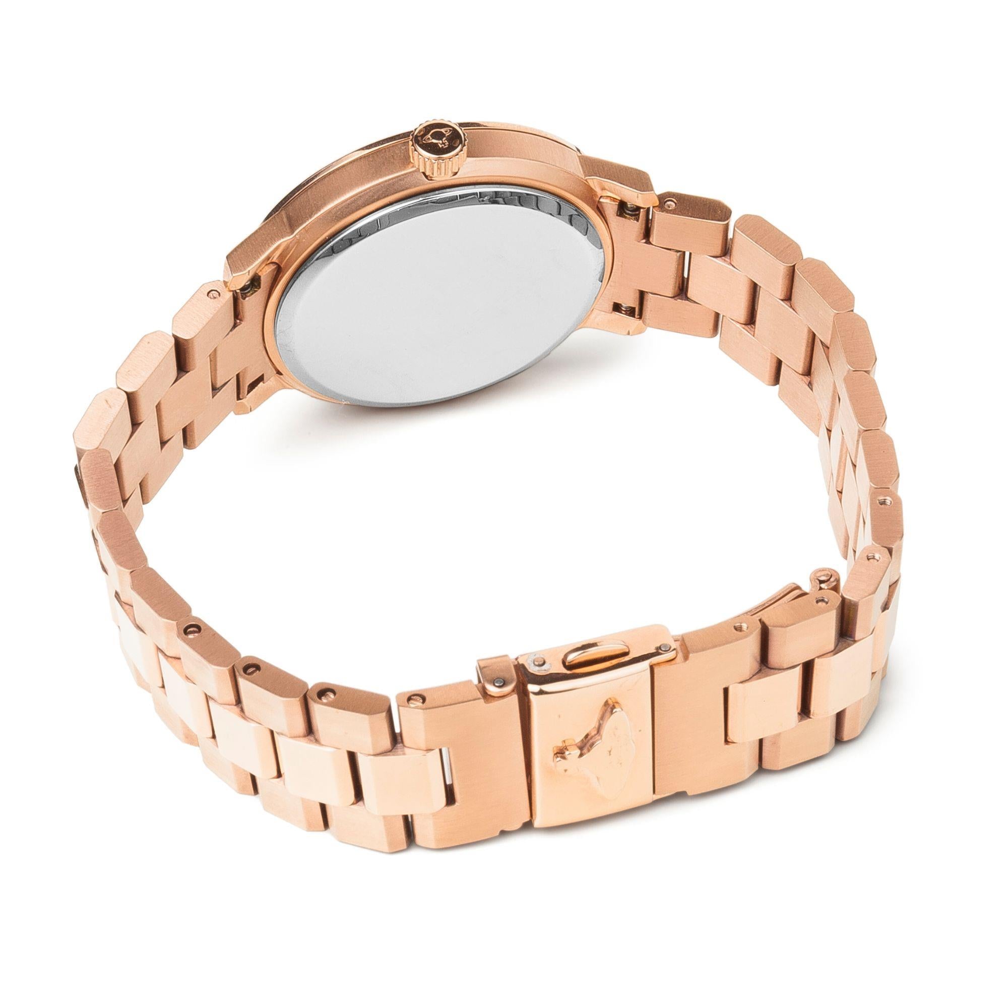 Vivienne Westwood Bloomsbury Quartz Rose Gold Dial Steel Strap Women's Watch VV152RSRS