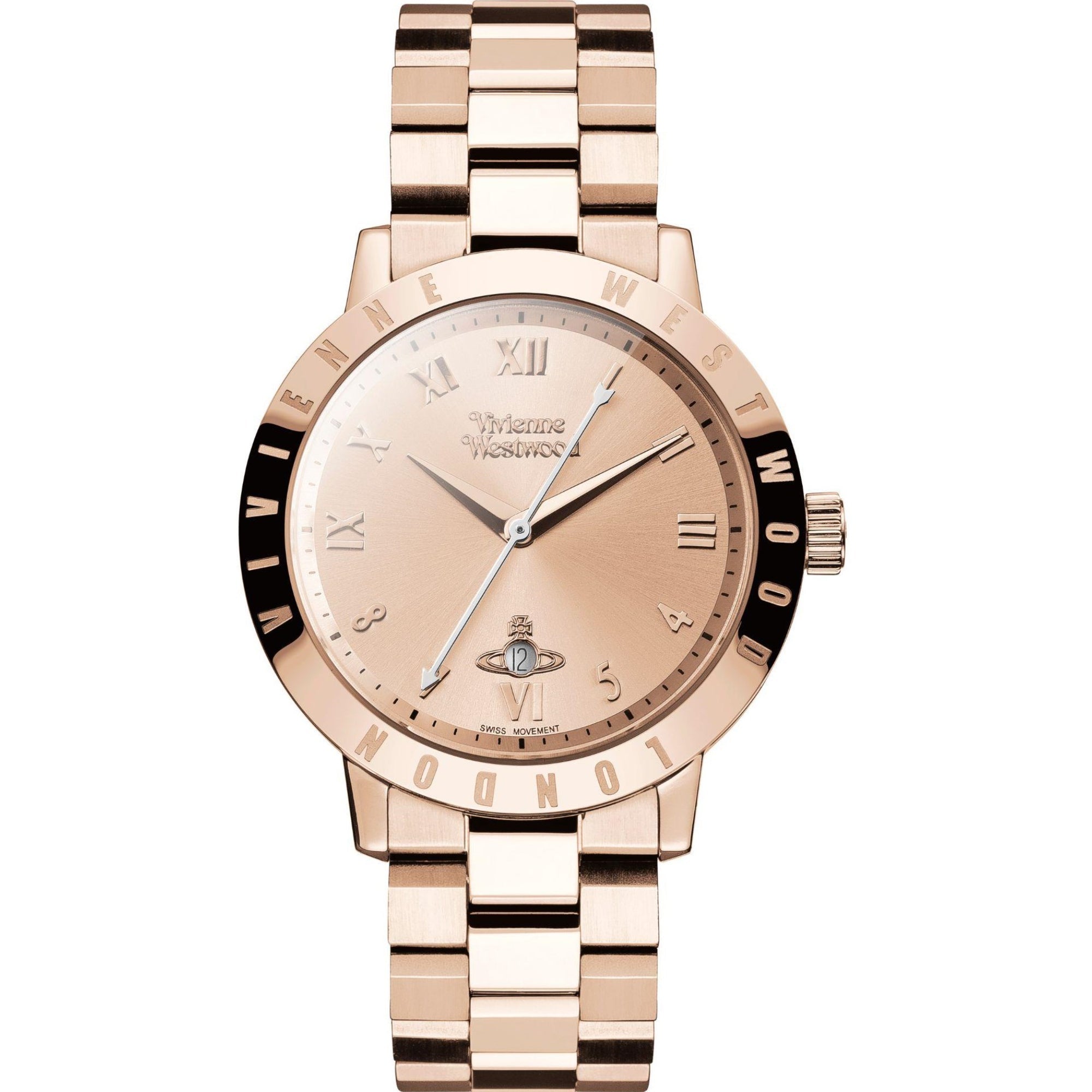 Vivienne Westwood Bloomsbury Quartz Rose Gold Dial Steel Strap Women's Watch VV152RSRS