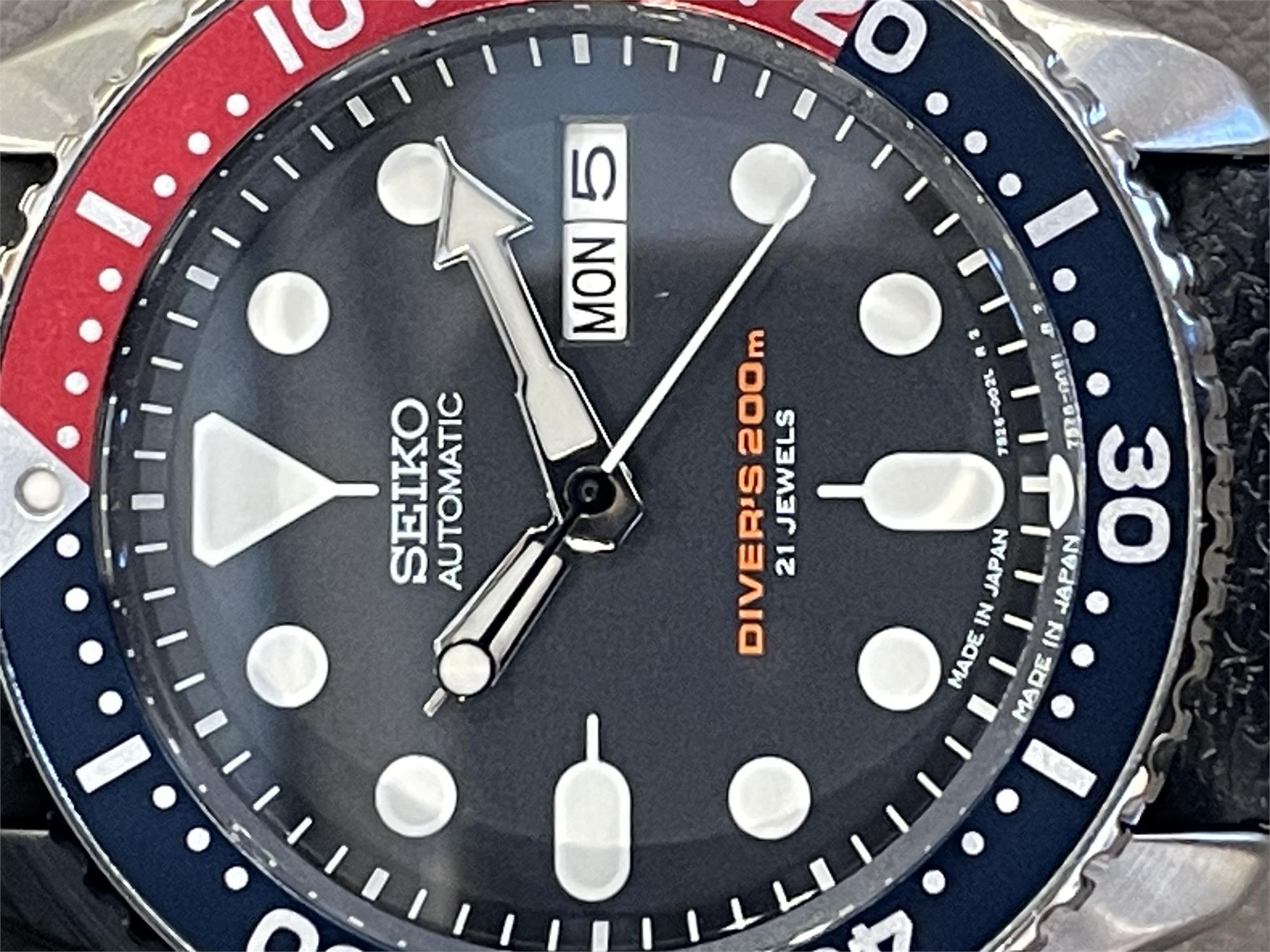 Seiko Diver’s Pepsi Automatic Black Rubber Strap Blue Dial Men's Watch SKX009J1