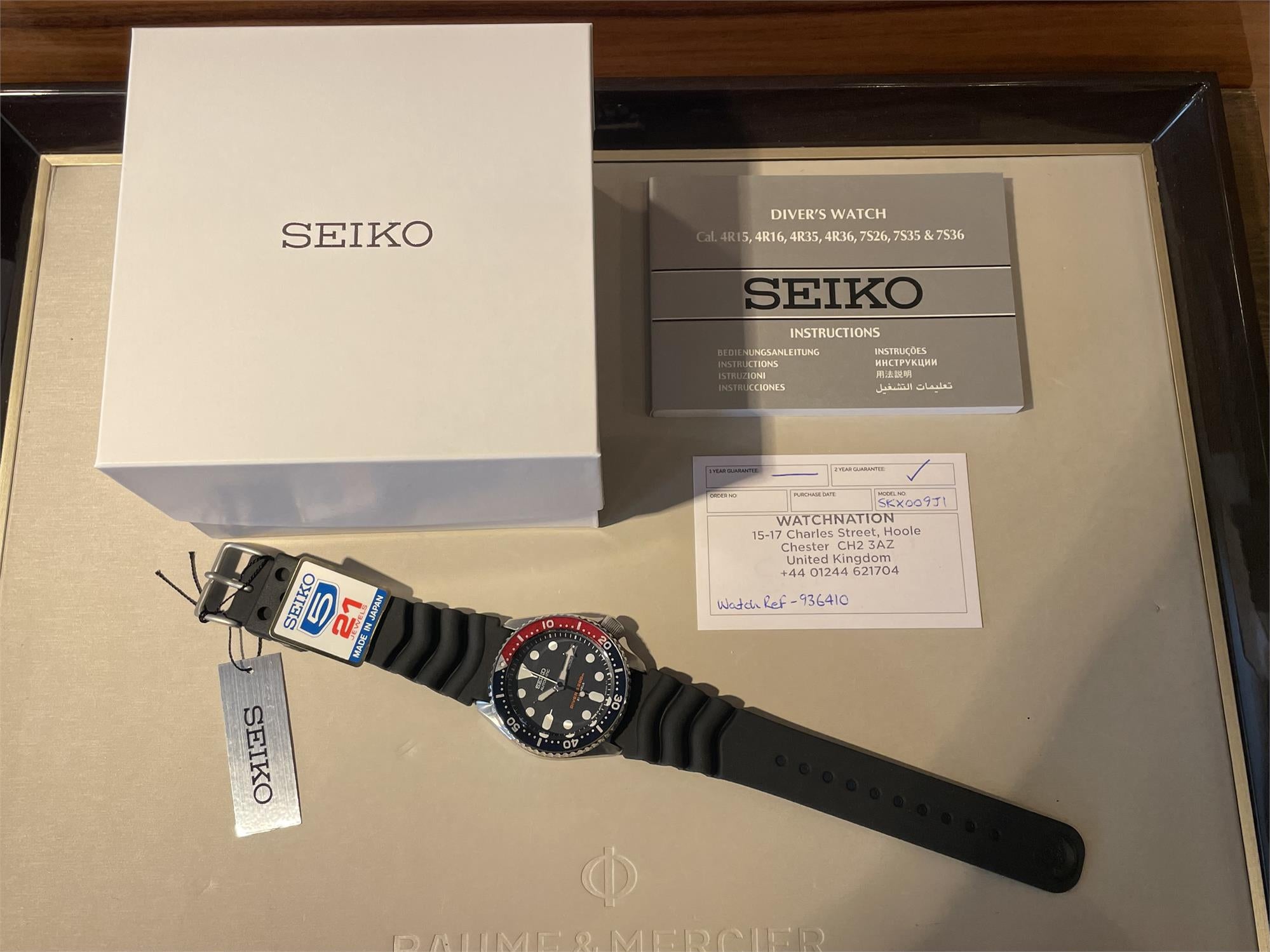 Seiko Diver’s Pepsi Automatic Black Rubber Strap Blue Dial Men's Watch SKX009J1