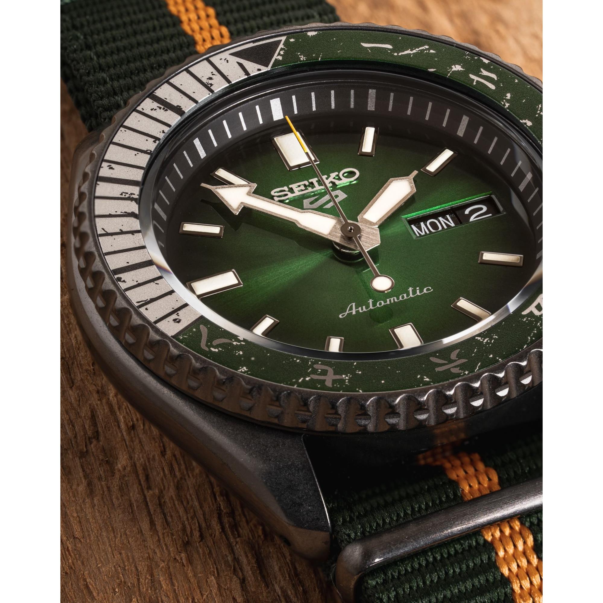 Seiko 5 Sports Naruto & Boruto Limited Edition Automatic Green Dial Men's Watch SRPF73K1