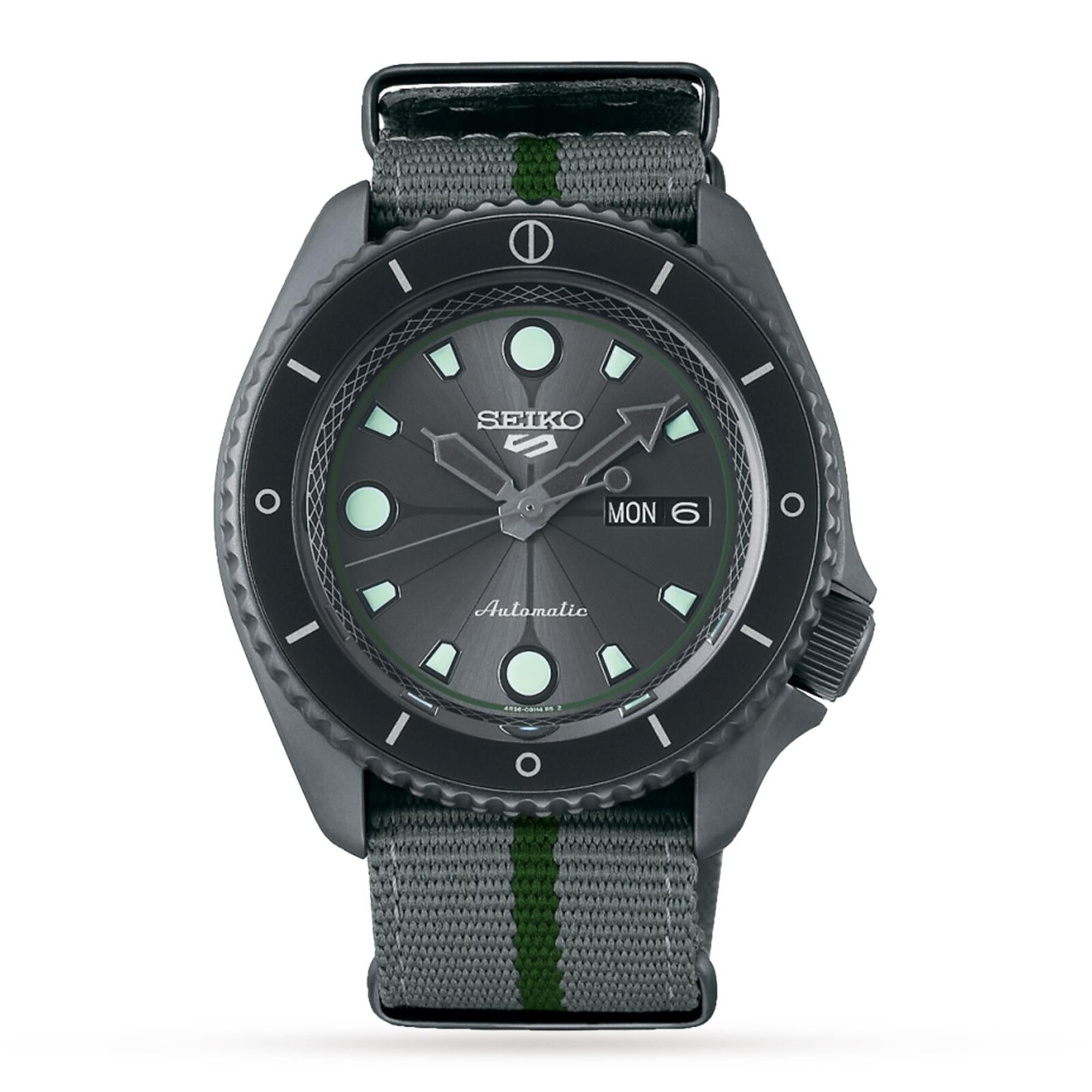 Seiko 5 Sports Boruto & Naruto: Shikamaru Automatic Grey Dial Nylon Strap Men's Watch SRPF75K1