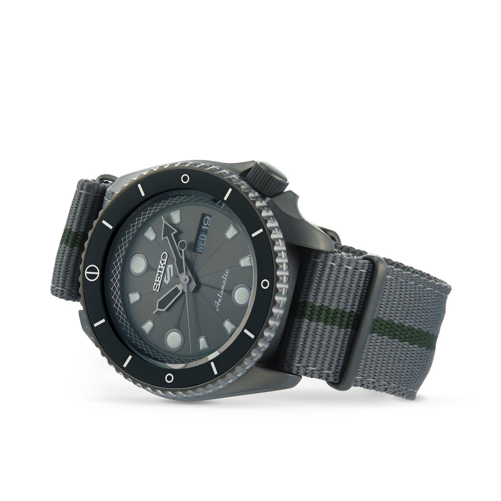 Seiko 5 Sports Boruto & Naruto: Shikamaru Automatic Grey Dial Nylon Strap Men's Watch SRPF75K1