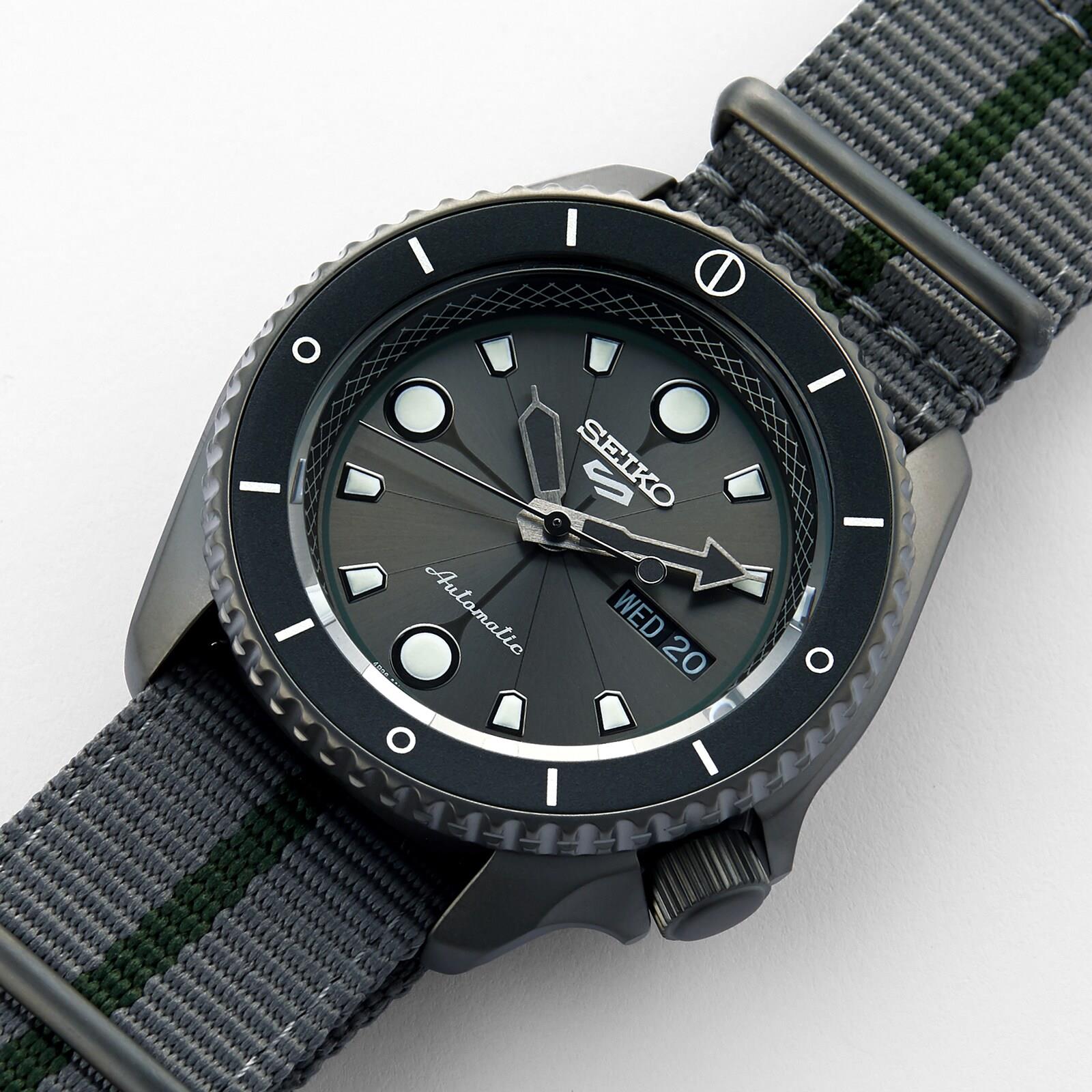 Seiko 5 Sports Boruto & Naruto: Shikamaru Automatic Grey Dial Nylon Strap Men's Watch SRPF75K1