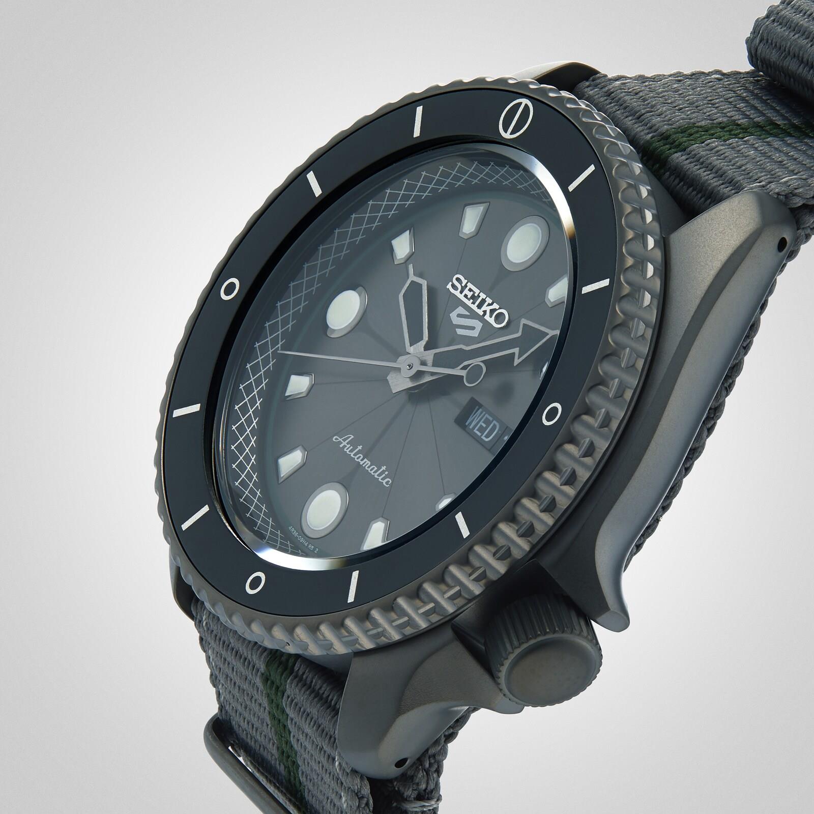 Seiko 5 Sports Boruto & Naruto: Shikamaru Automatic Grey Dial Nylon Strap Men's Watch SRPF75K1