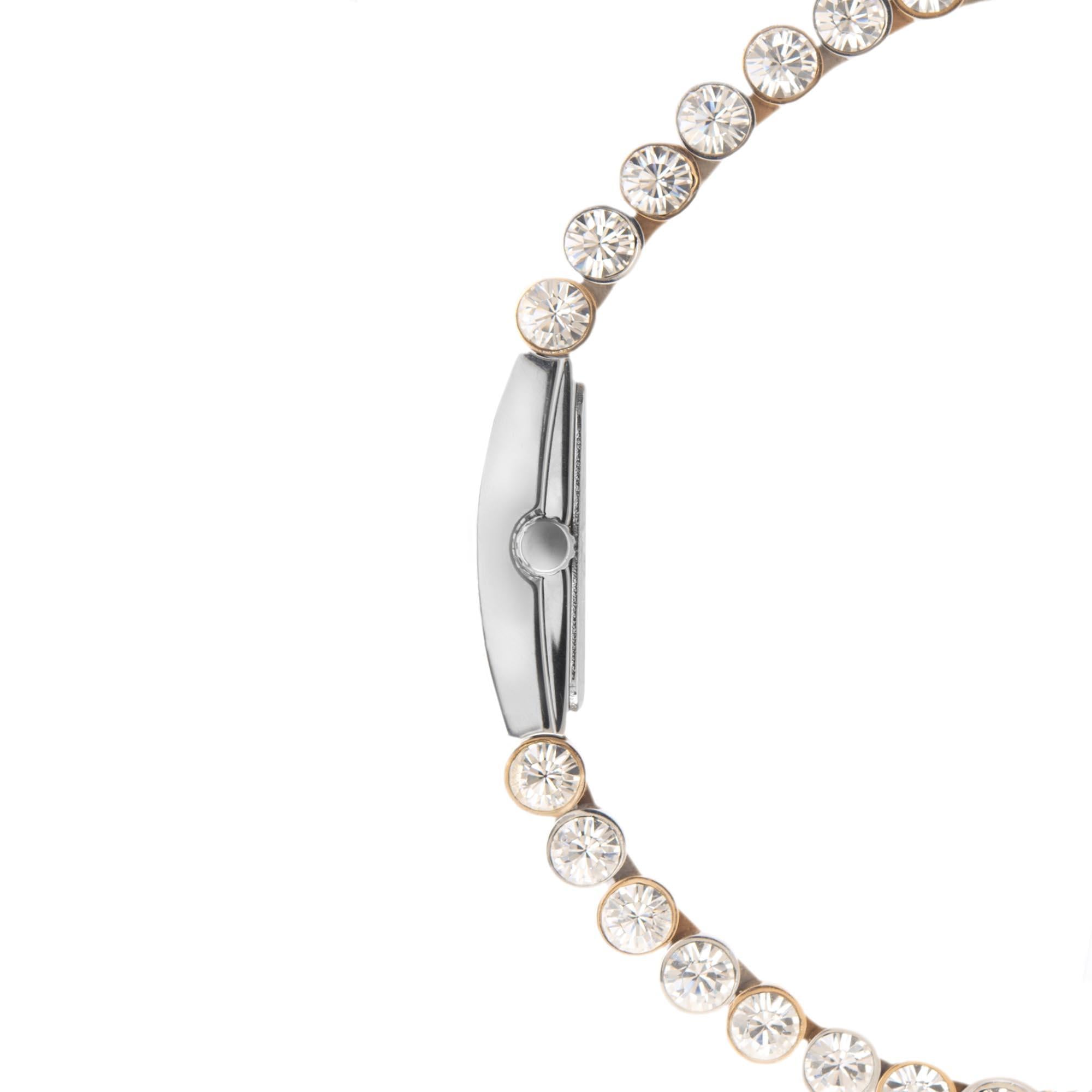 Seksy Edge Quartz Silver Dial Two Tone Stainless Steel Bracelet Ladies Watch 2865