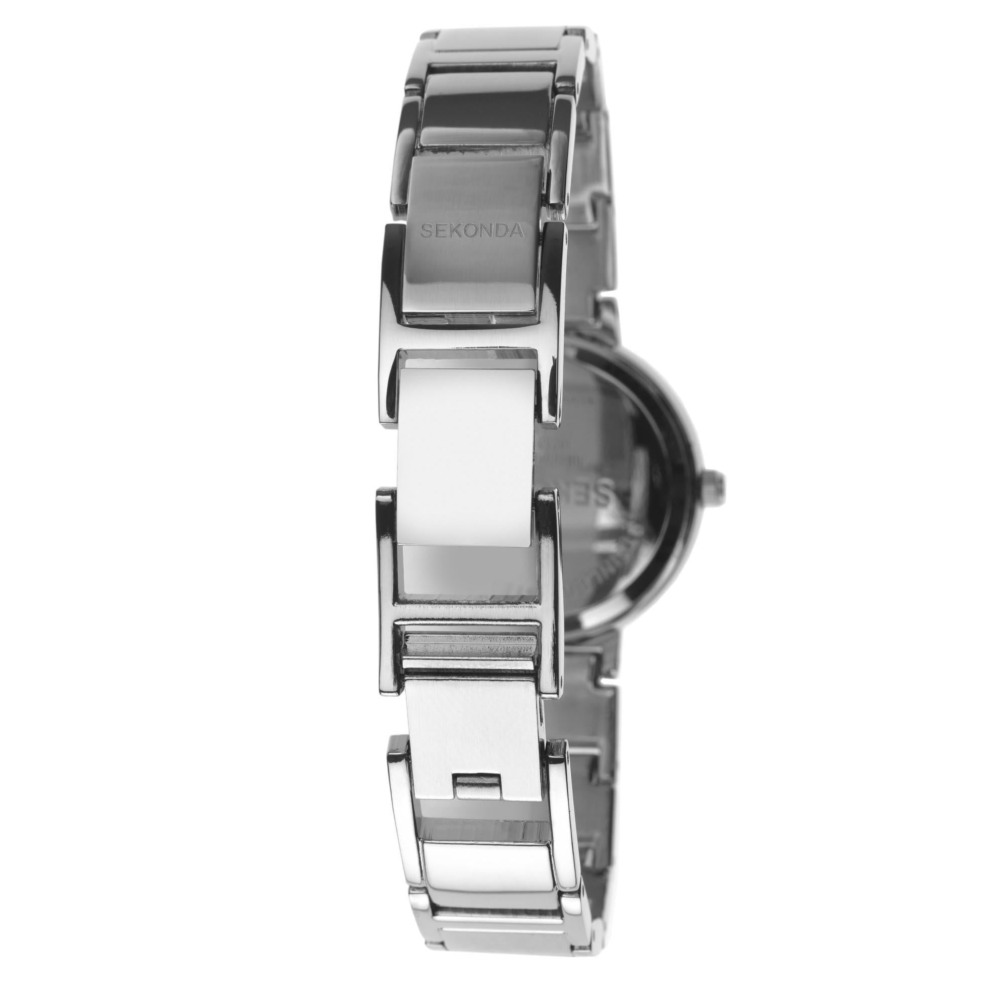 Seksy Classic Quartz Silver Dial Silver PVD Brass Bracelet Ladies Watch 2371
