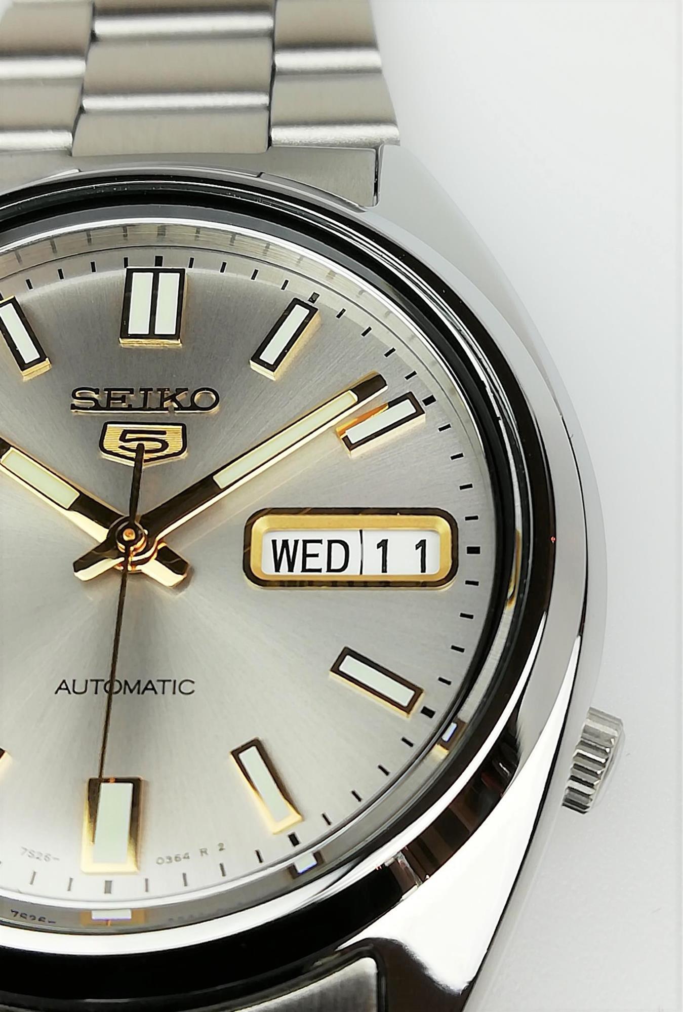 Seiko 5 Automatic Silver Dial Stainless Steel Men's Watch SNXS75K1