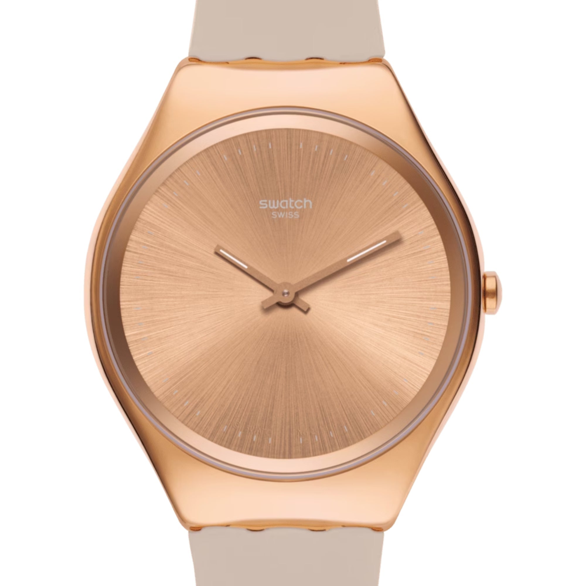 Swatch Skinrosee Silicone Strap Pink Dial Ladies Watch SYXG101