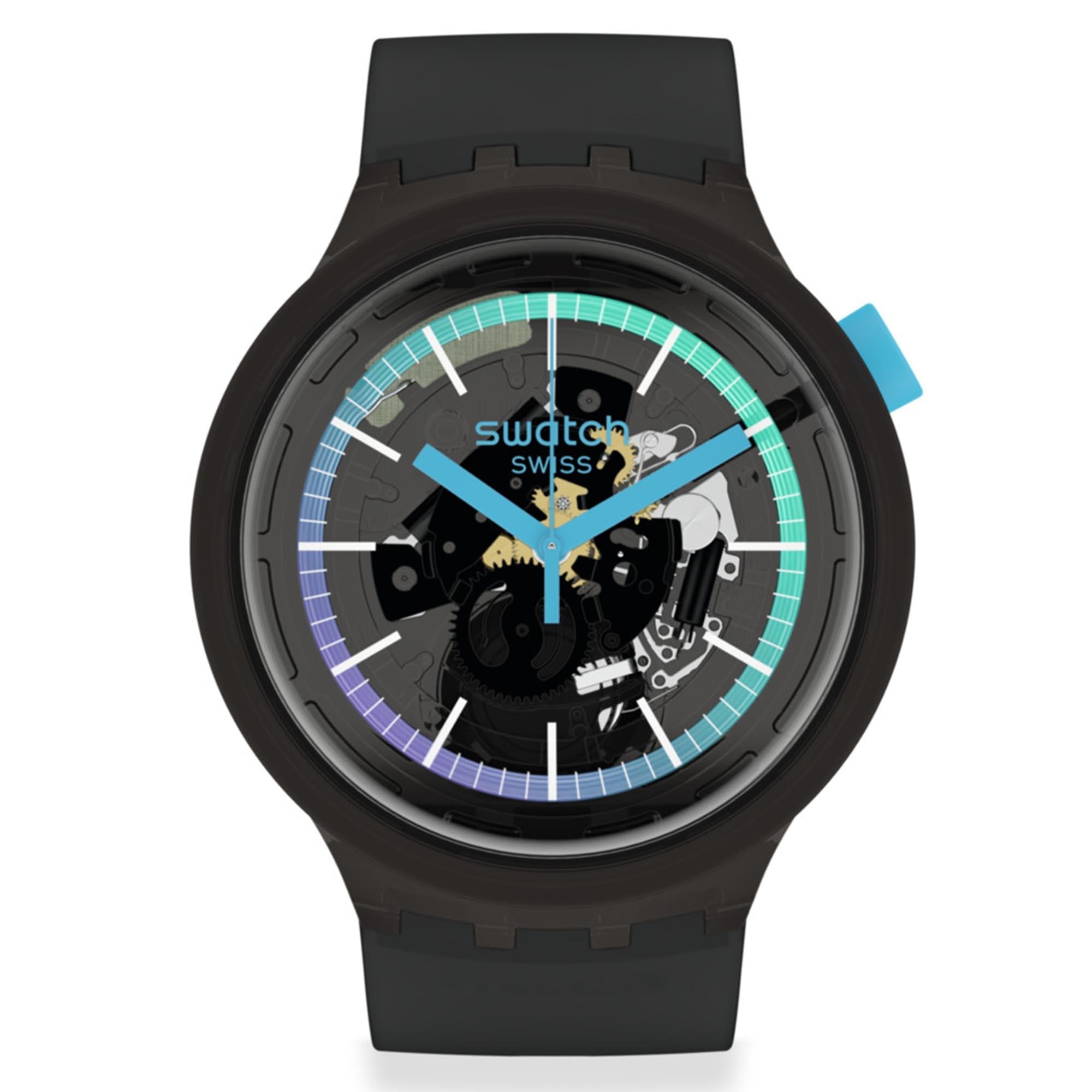 Swatch SwatchPAY! BbblackPAY! Quartz Skeleton Dial Black Silicone Strap Unisex Watch SO27B120-5300