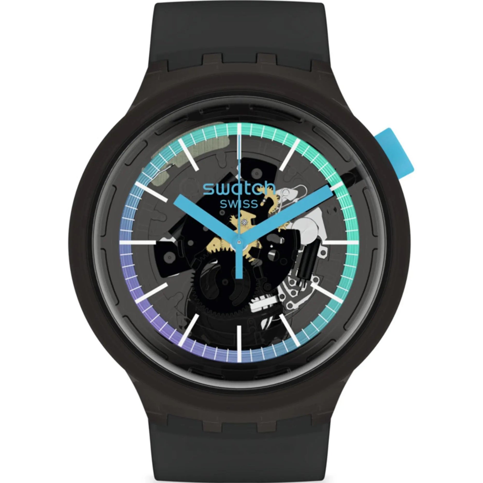 Swatch SwatchPAY! BbblackPAY! Quartz Skeleton Dial Black Silicone Strap Unisex Watch SO27B120-5300