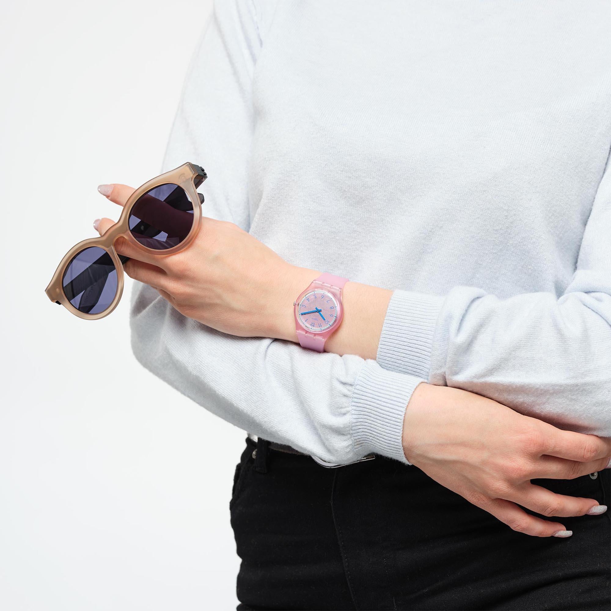Swatch SwatchPAY! Pink Pay! Quartz Pink Dial Pink Silicone Strap Ladies Watch SVHP100-5300