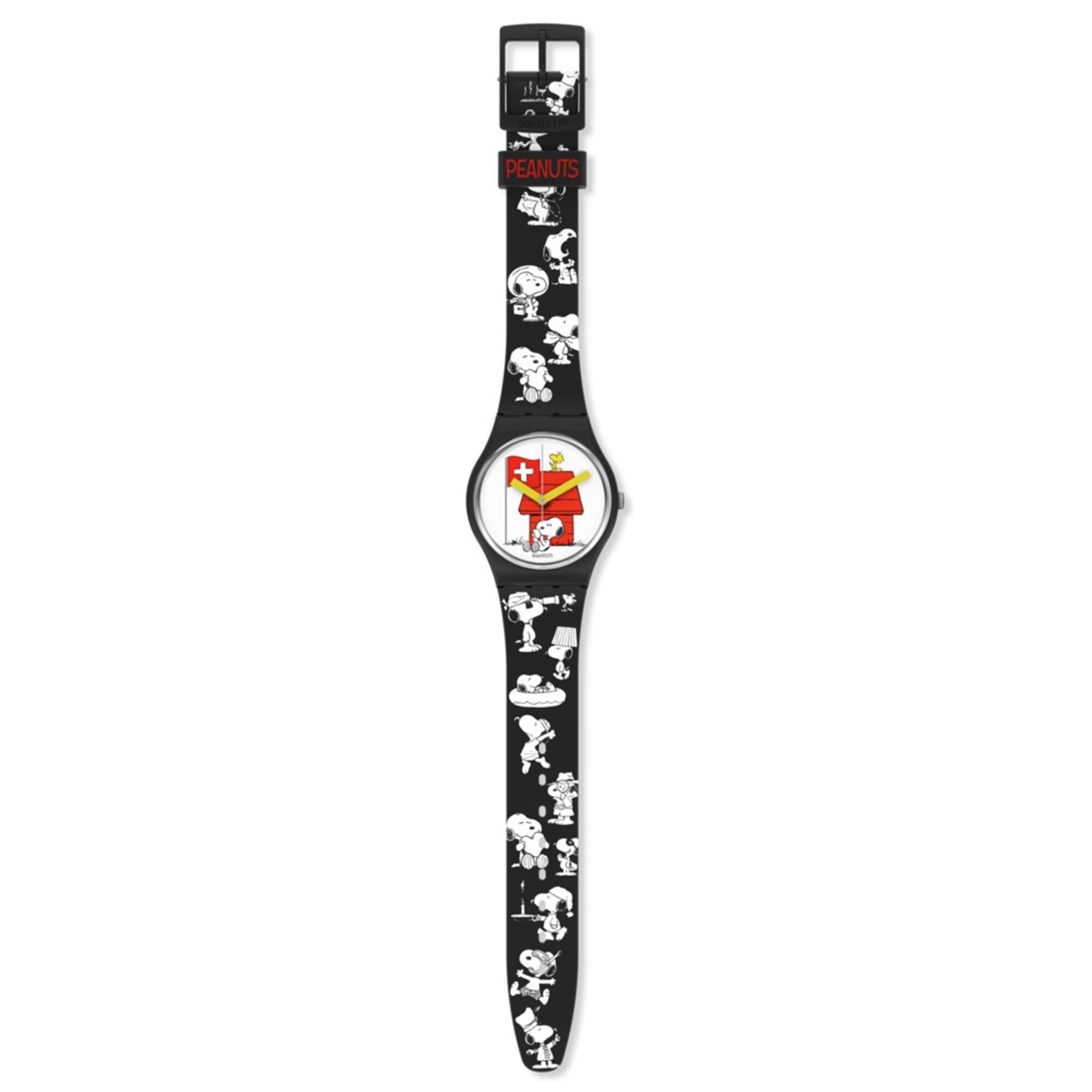 Swatch Peanuts Snoopy Grande Bracchetto! White Dial Silicone Watch SO28Z107