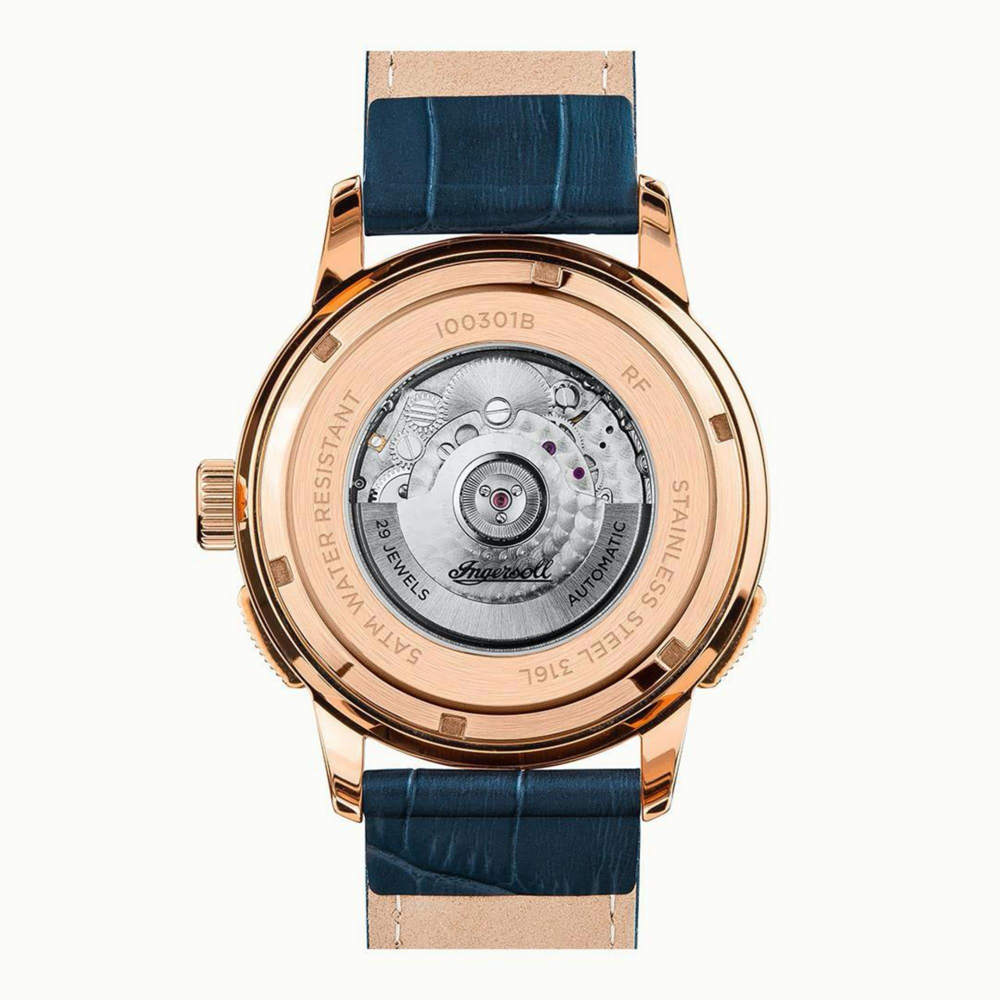 Ingersoll The Regent Automatic Blue Dial Blue Leather Strap Men's Watch I00301B