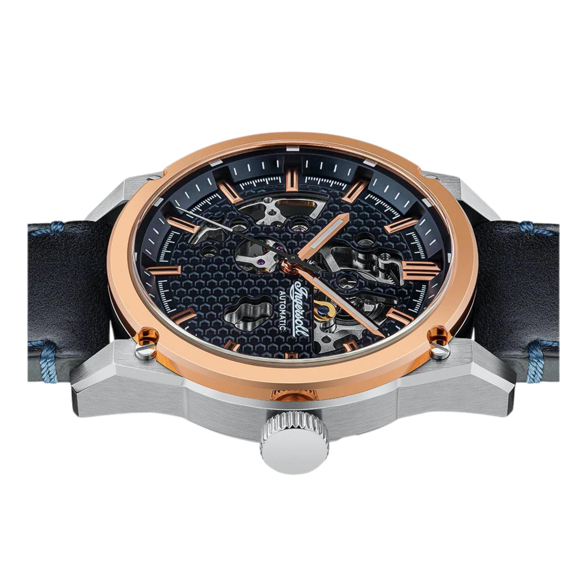 Ingersoll ‘The Carroll’ Blue Dial Leather Strap Men’s Watch I11602