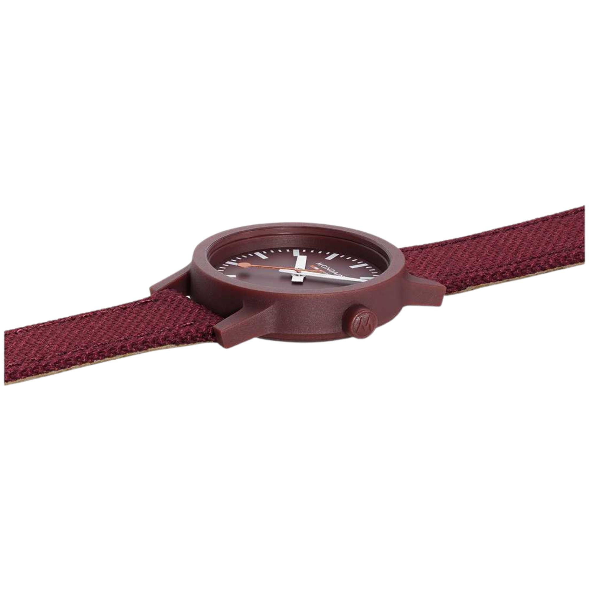 Mondaine Essence Quartz Red Dial Recycled Textile Strap Ladies Watch MS1.32130.LC