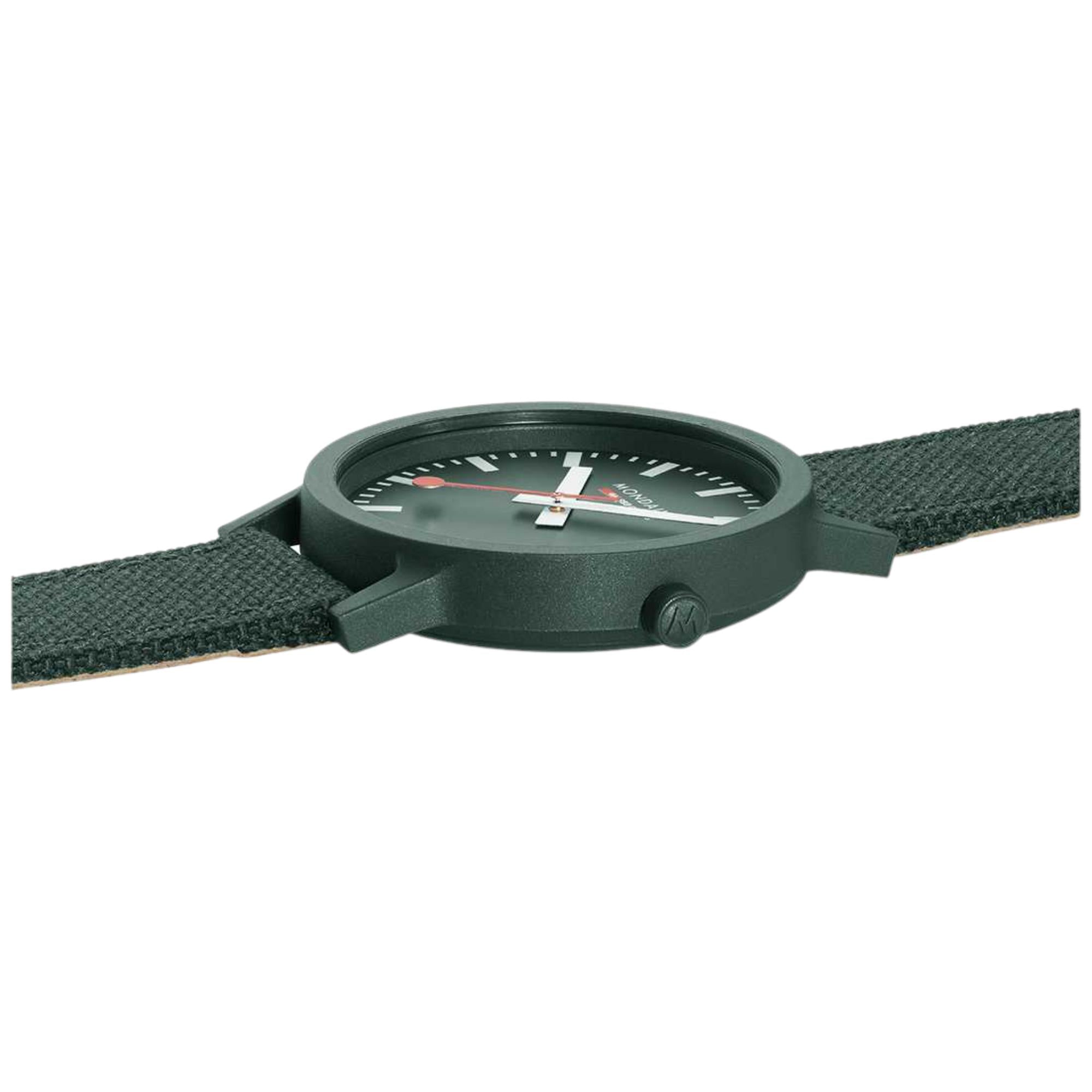 Mondaine Essence Quartz Green Dial Textile Strap Men's Watch MS1.41160.LF
