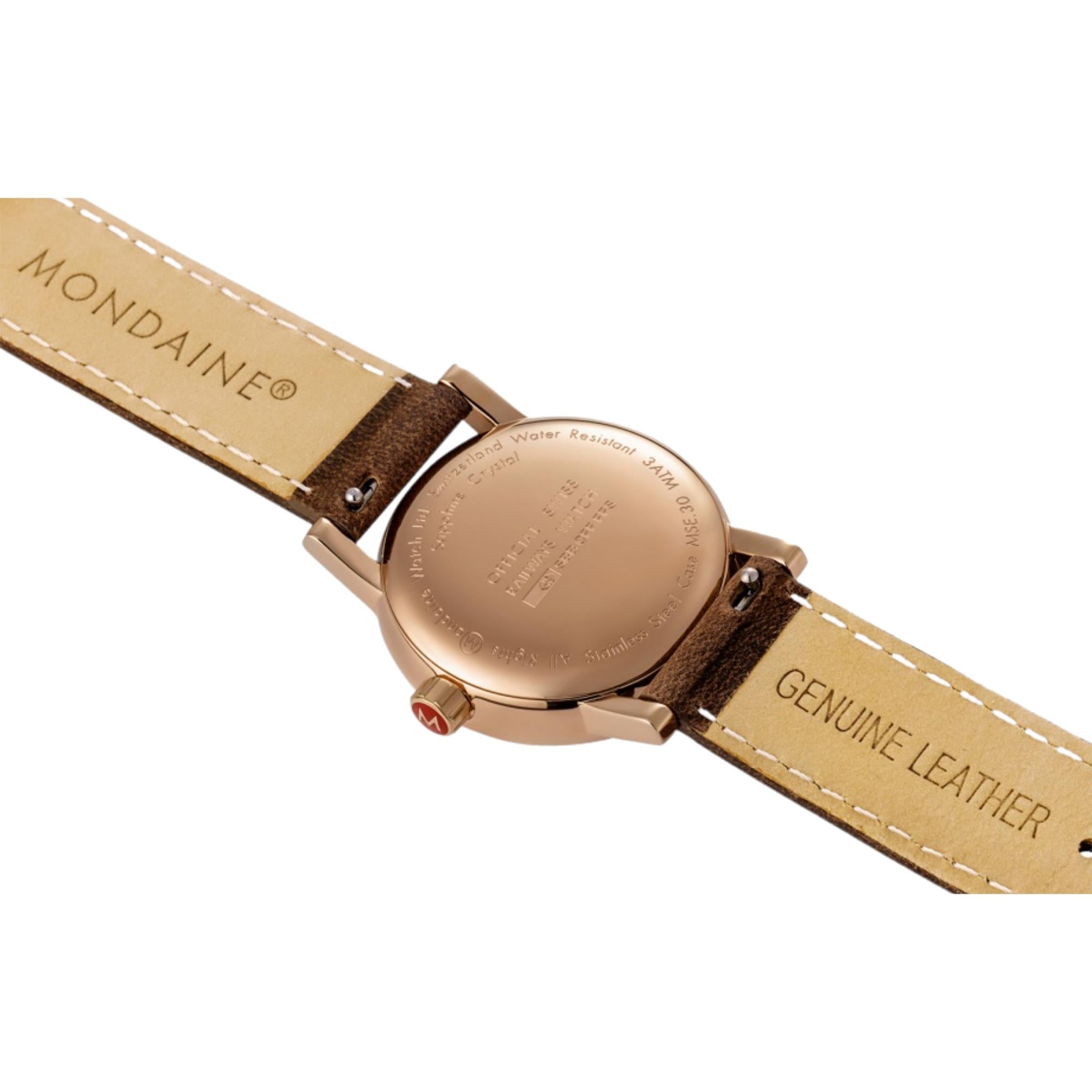Mondaine EVO2 Quartz Grey Dial Brown Leather Strap Ladies Watch MSE.30180.LG