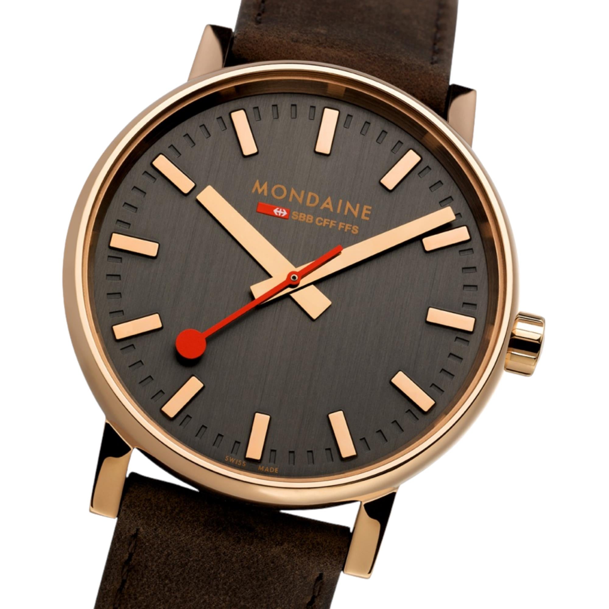 Mondaine EVO2 Quartz Grey Dial Brown Leather Strap Ladies Watch MSE.30180.LG
