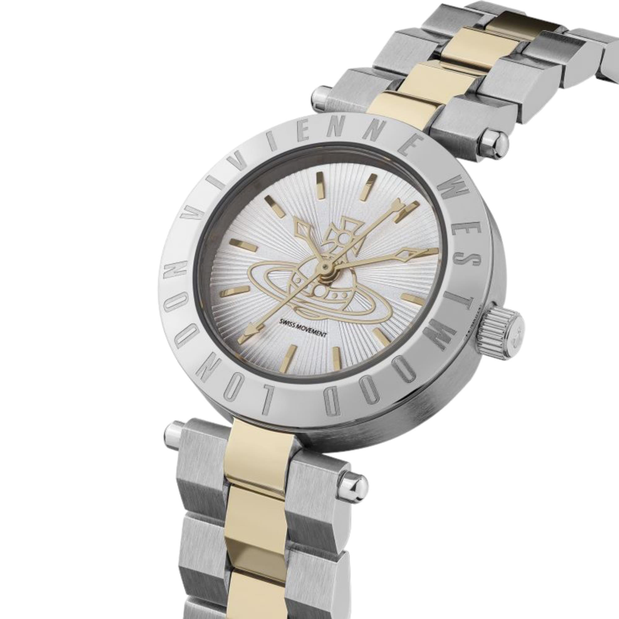 Vivienne Westwood Westbourne Quartz Silver Dial Two Tone Stainless Steel Bracelet Ladies Watch VV092LSG