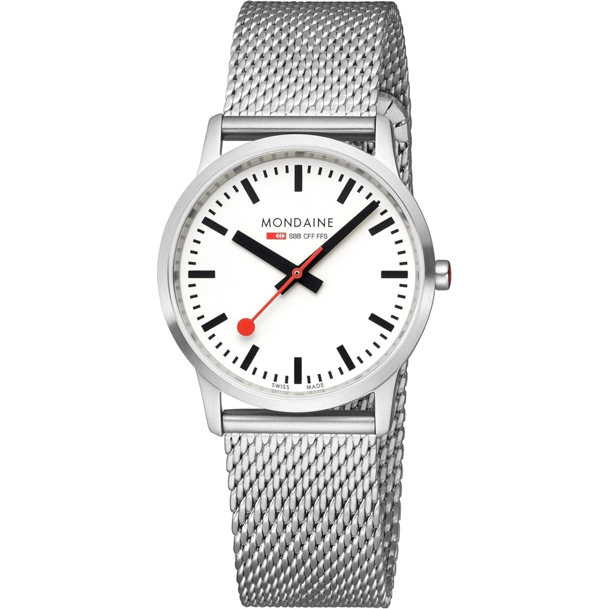 Mondaine Simply Elegant Quartz White Dial Steel Strap Unisex Watch A400.30351.16BZ