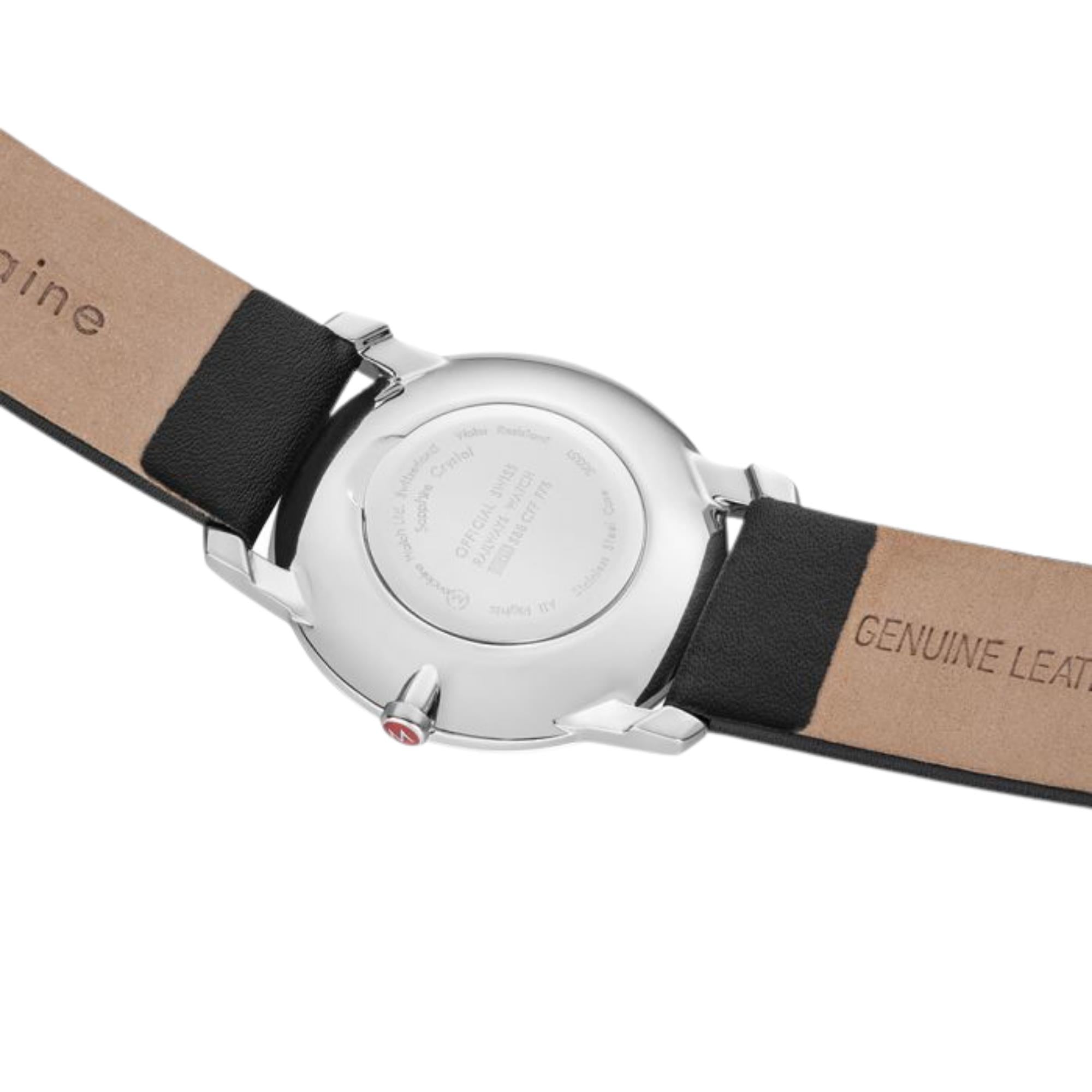 Mondaine Simply Elegant Quartz White Dial Black Leather Strap Unisex Watch A400.30351.12SBB