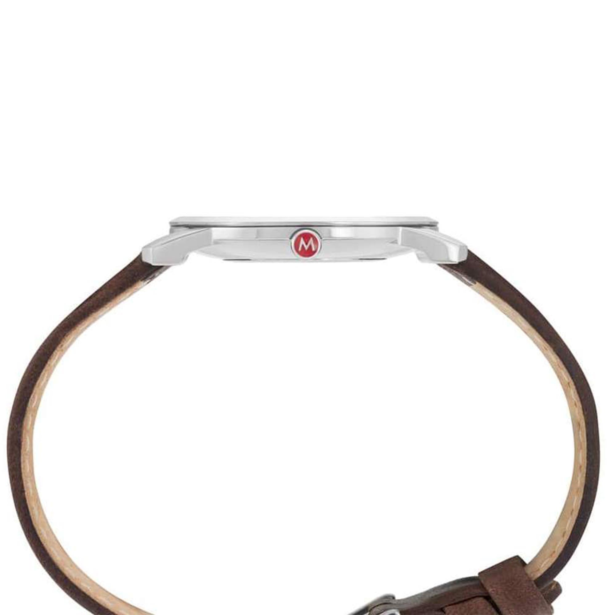Mondaine Simply Elegant Quartz White Dial Red Leather Strap Unisex Watch A400.30351.11SBP