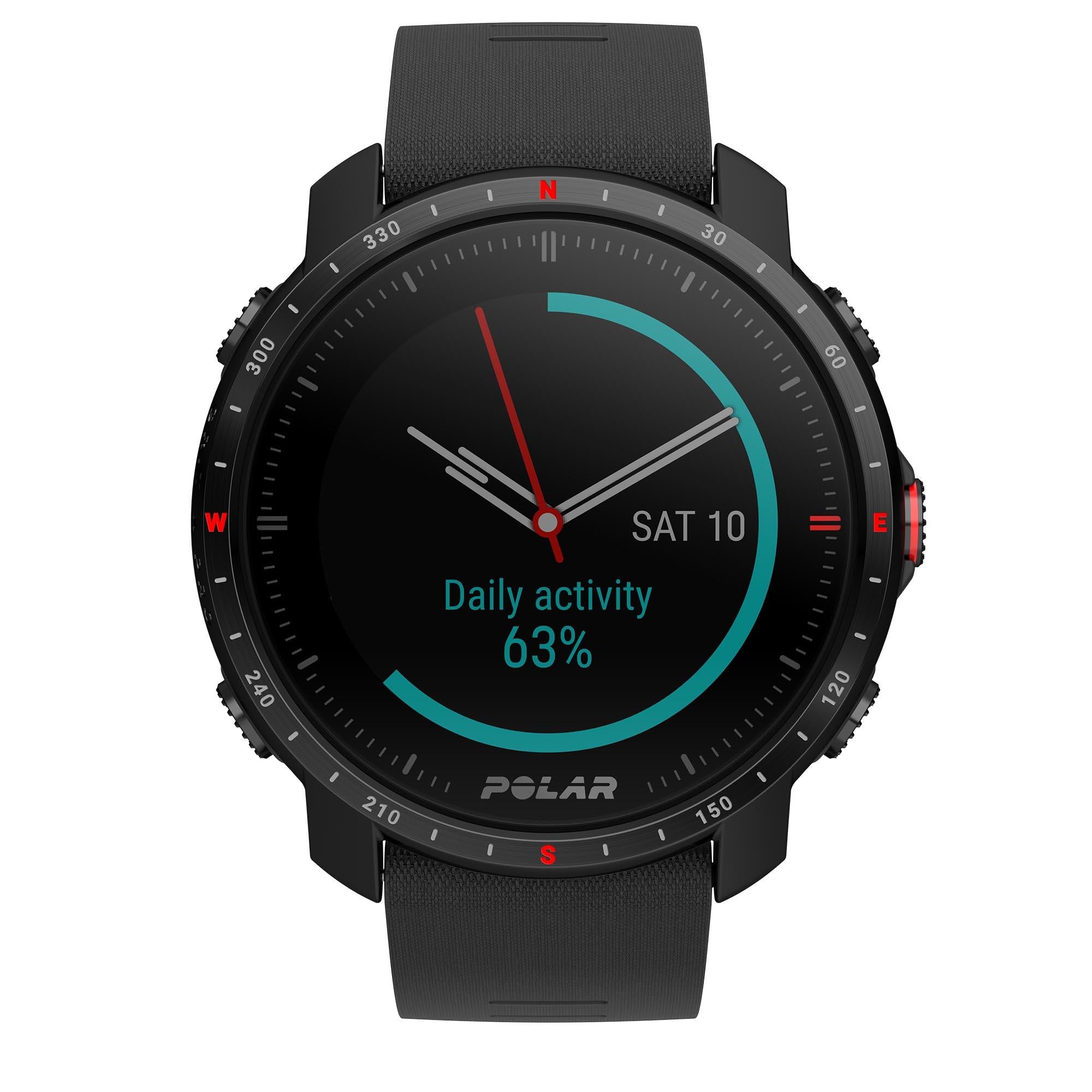 Polar Grit X Pro Black DLC Quartz Black Dial Black Synthetic Rubber Strap Unisex Watch 90085773