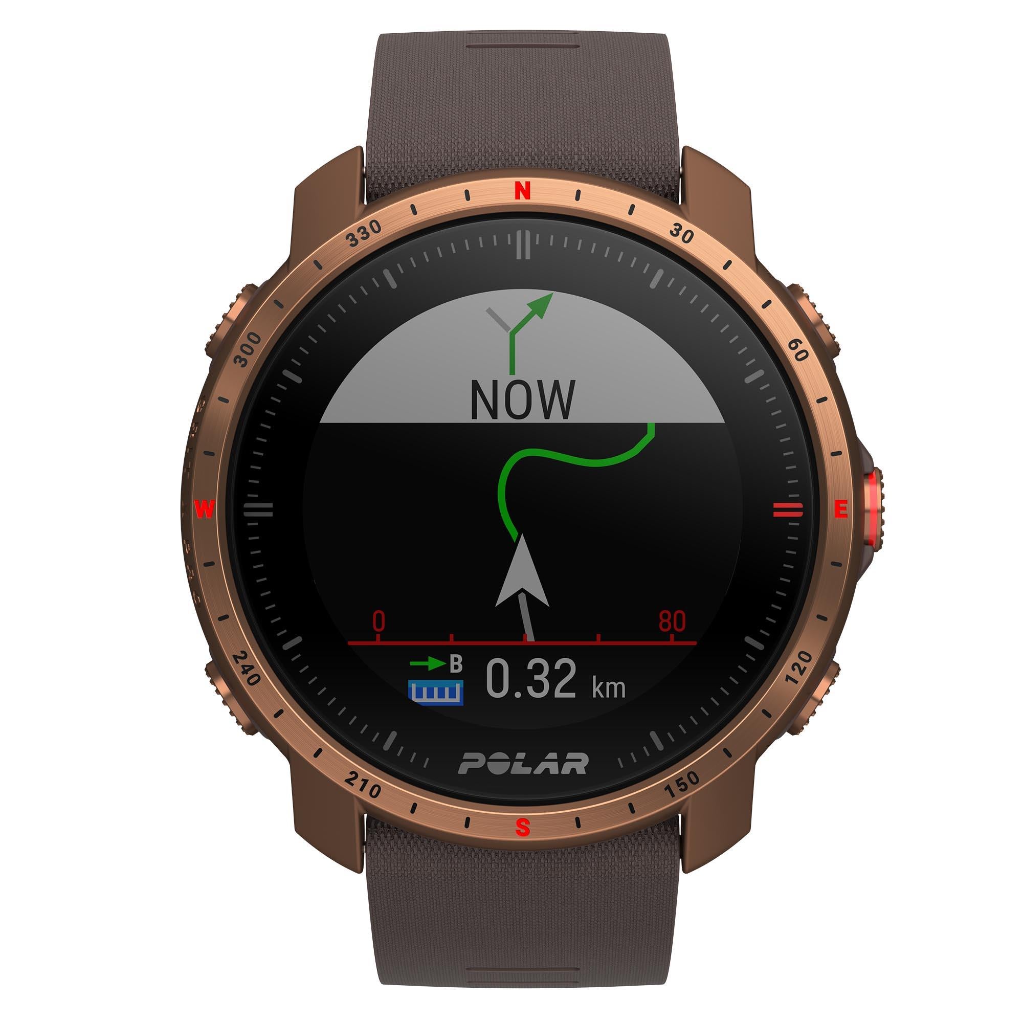 Polar Grit X Pro Nordic Copper Quartz Black Dial Brown Synthetic Rubber Strap Mens Watch 90085775