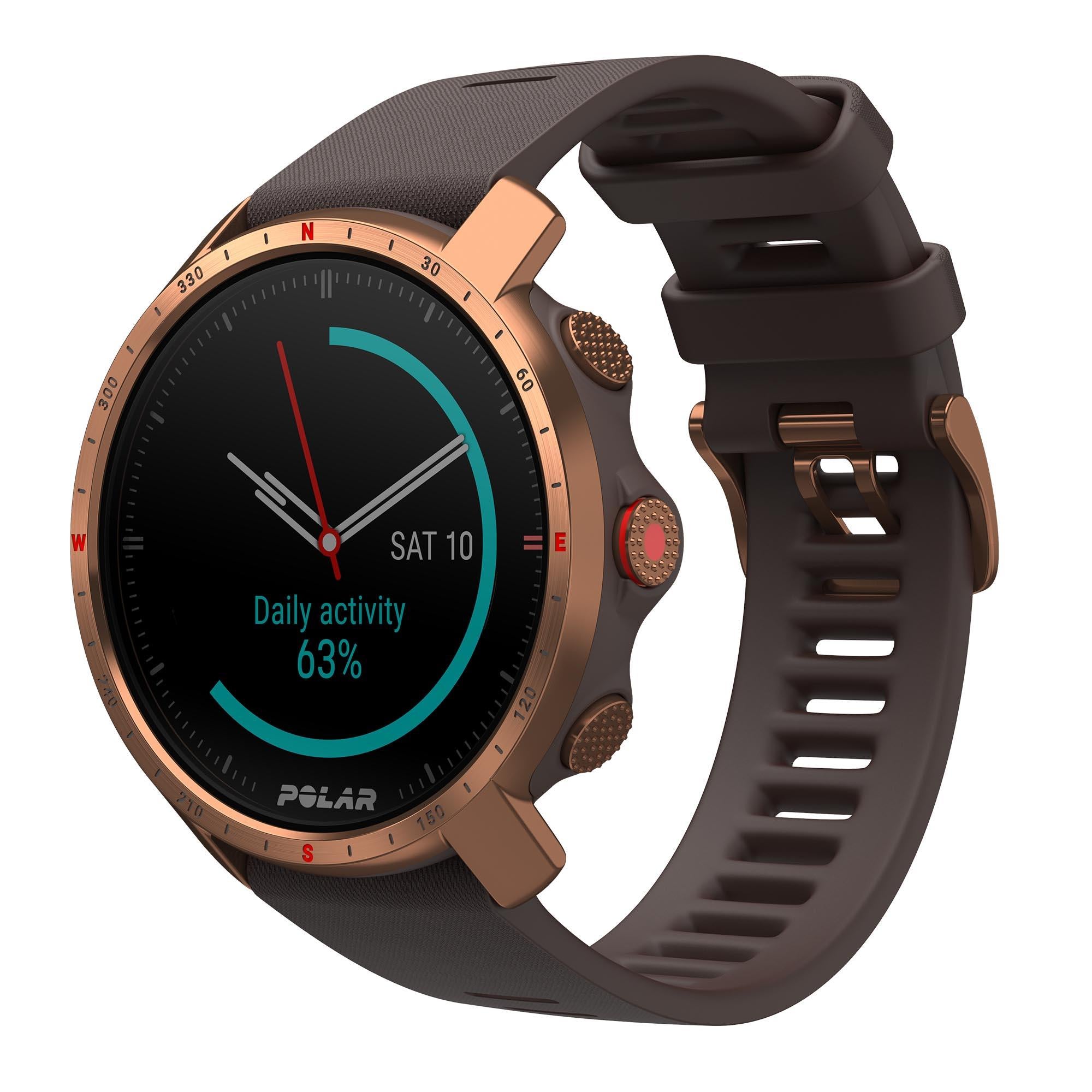 Polar Grit X Pro Nordic Copper Quartz Black Dial Brown Synthetic Rubber Strap Mens Watch 90085775