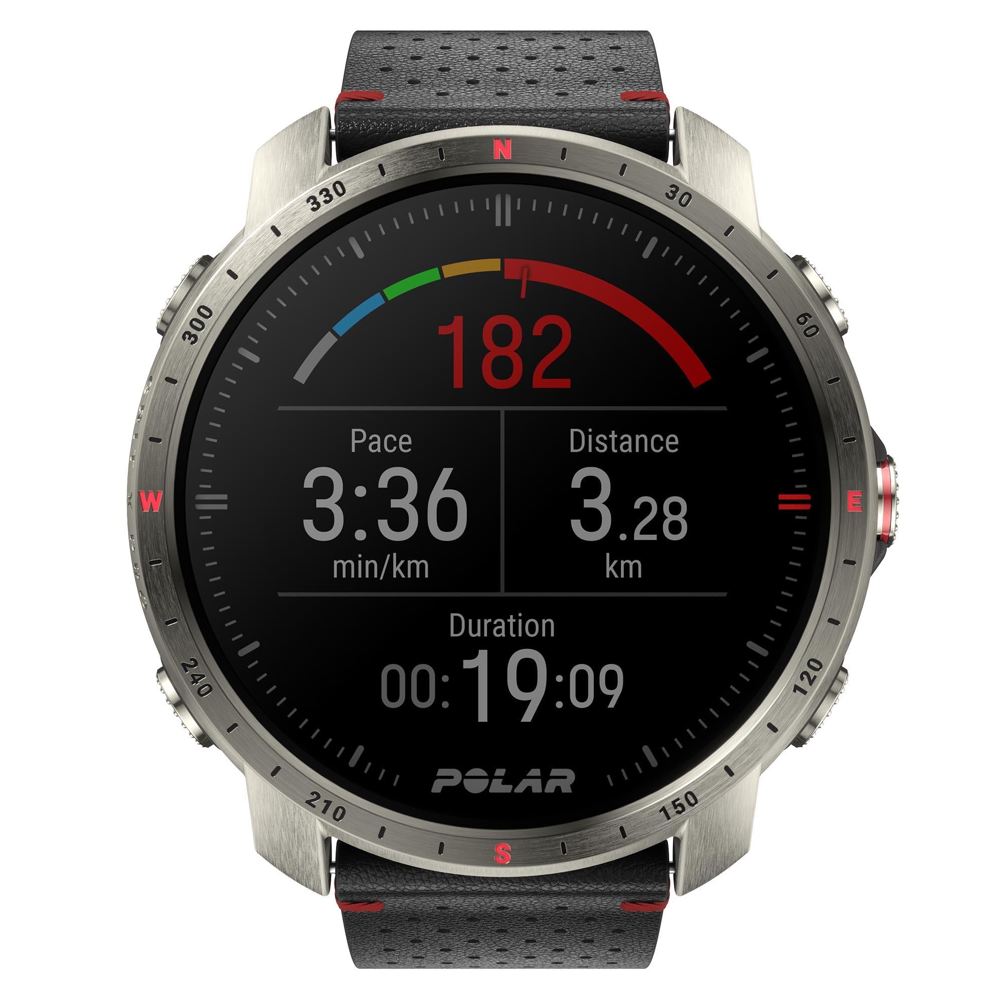 Polar Grit X Pro Titan Grey Quartz Black Dial Rubber Strap Watch 90085777