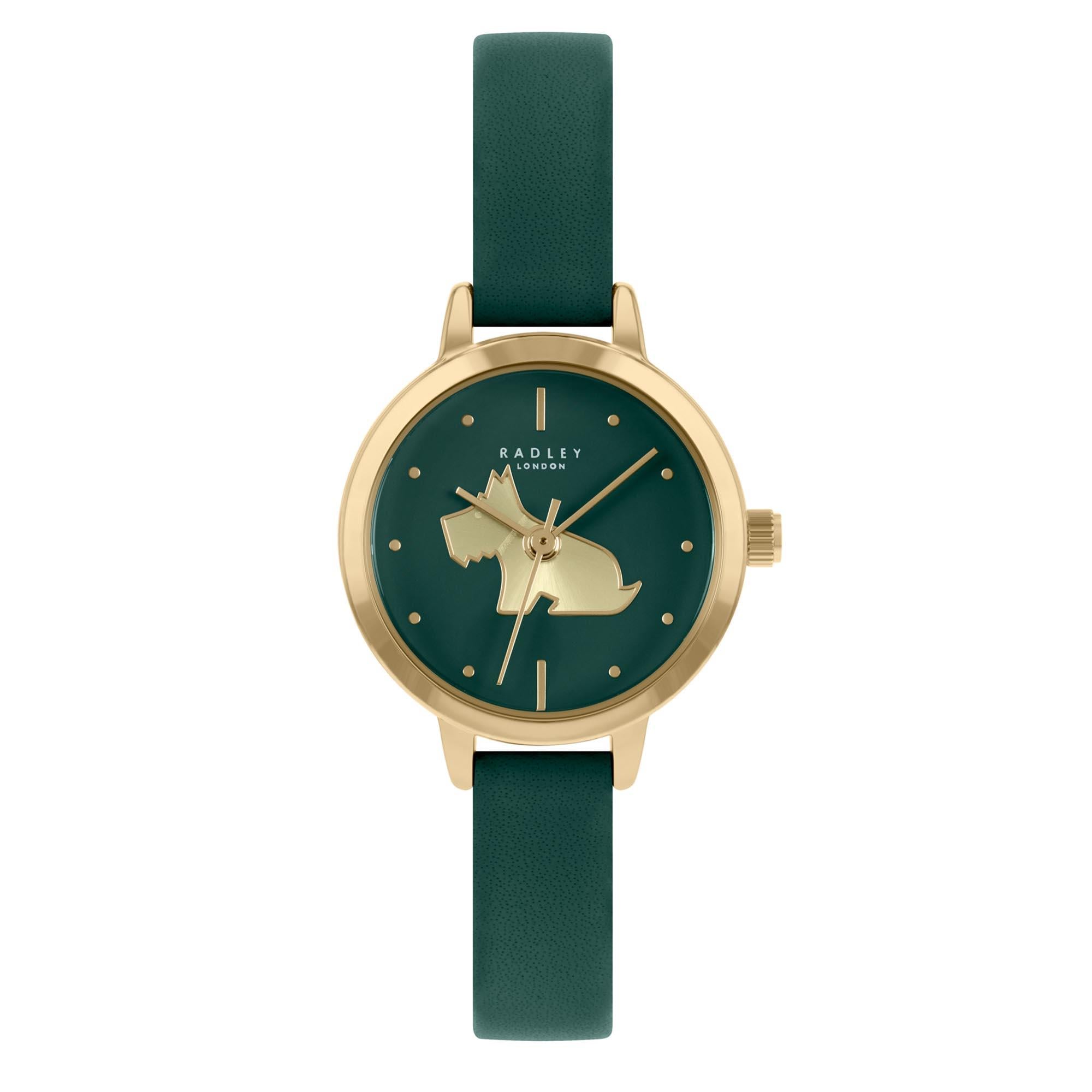 Radley Quartz Green Dial Leather Strap Ladies Watch Necklace Set RY21308A-SET