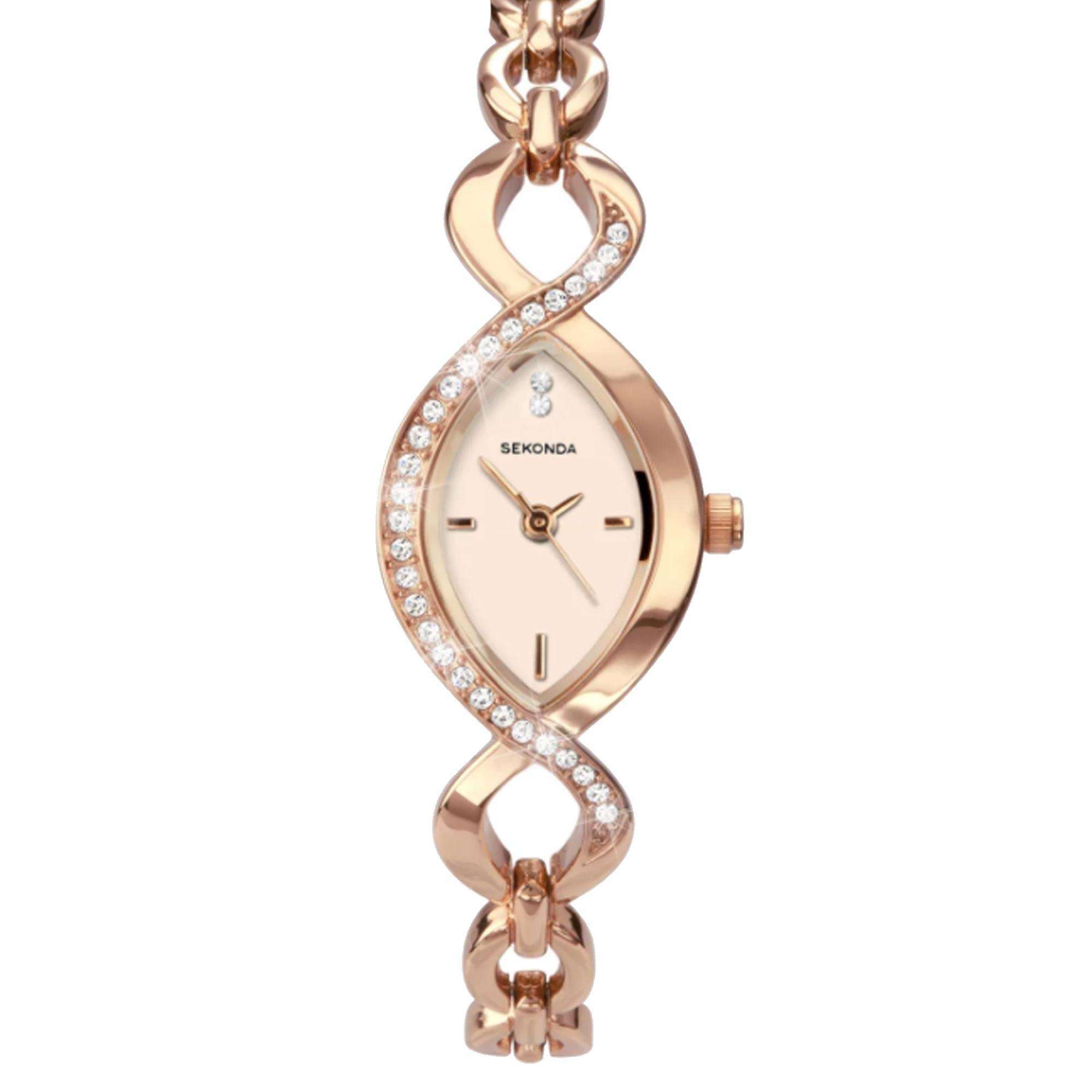 Sekonda Quartz White Dial Rose Gold Bracelet Ladies Watch 2750