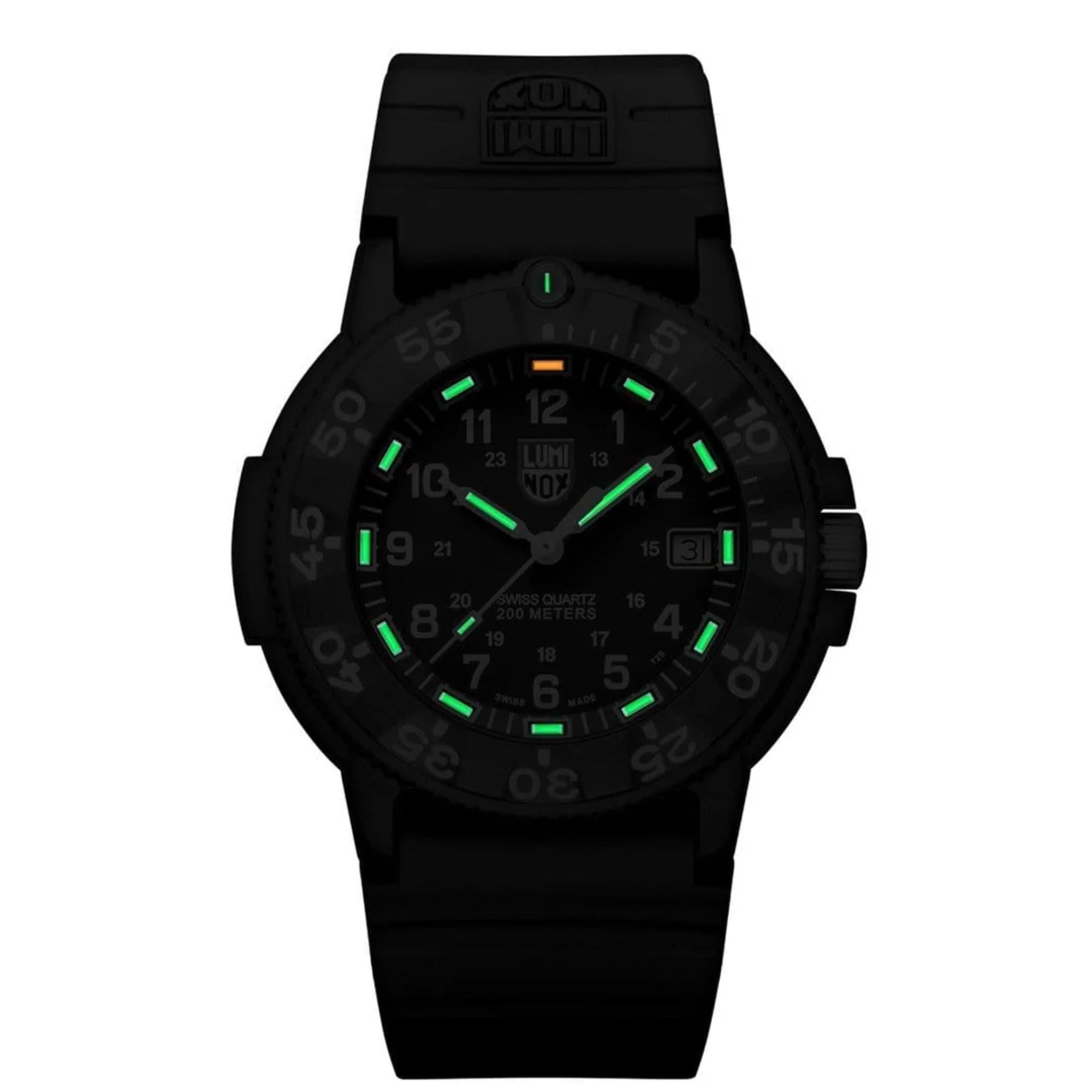 Luminox Original Navy SEAL 3000 Series Black Dial Rubber Strap Men's Watch XS.3001.F