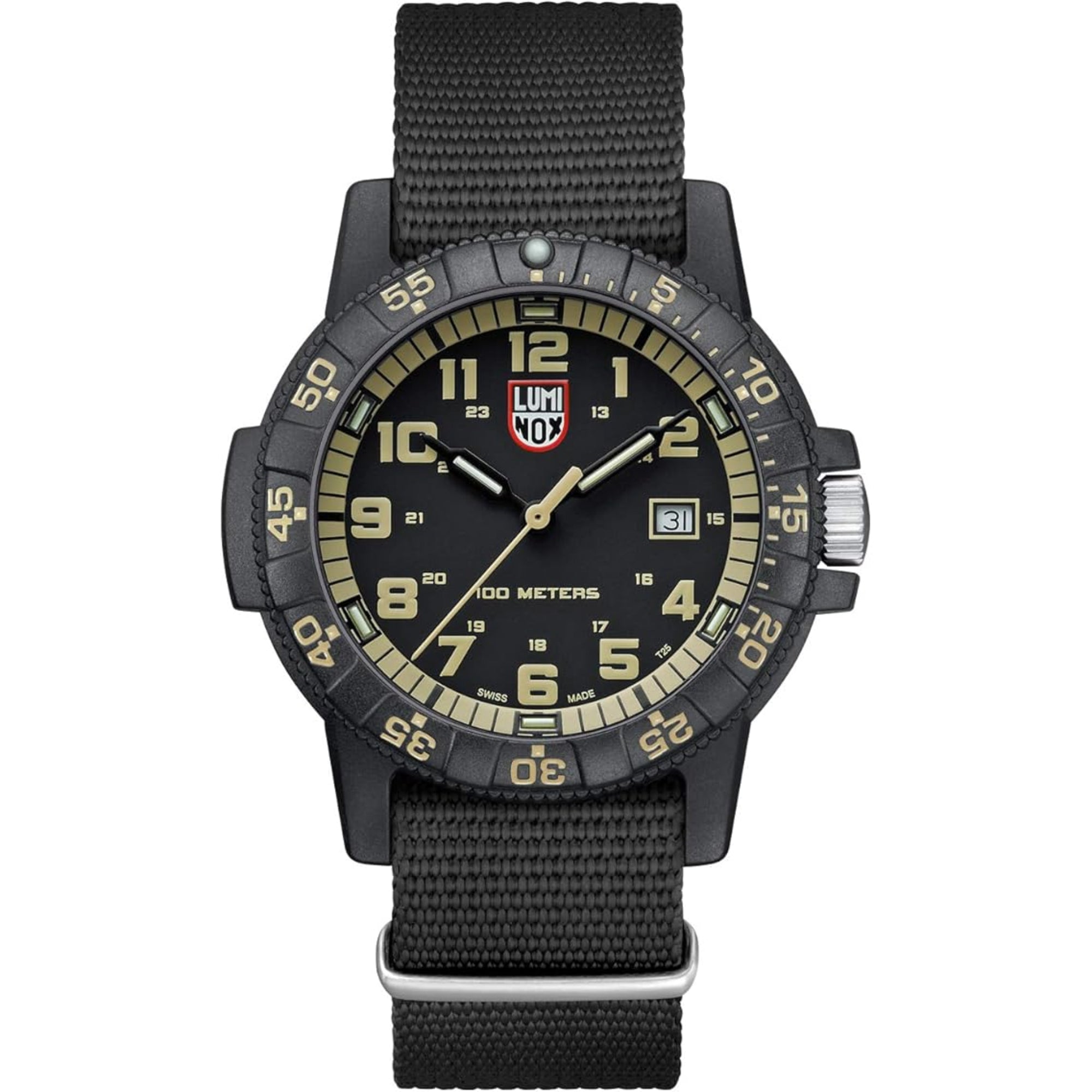 Luminox Leatherback Sea Turtle Quartz Black Dial NATO Strap Men's Watch XS.0333