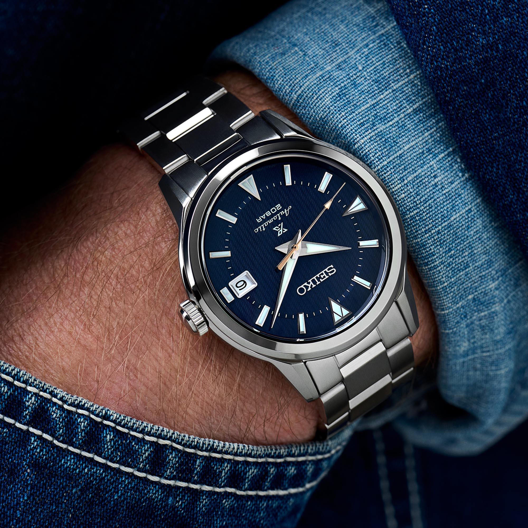 Seiko Prospex Deep Lake Alpinist Automatic Blue Dial Stainless Steel Bracelet Men's Watch SPB249J1