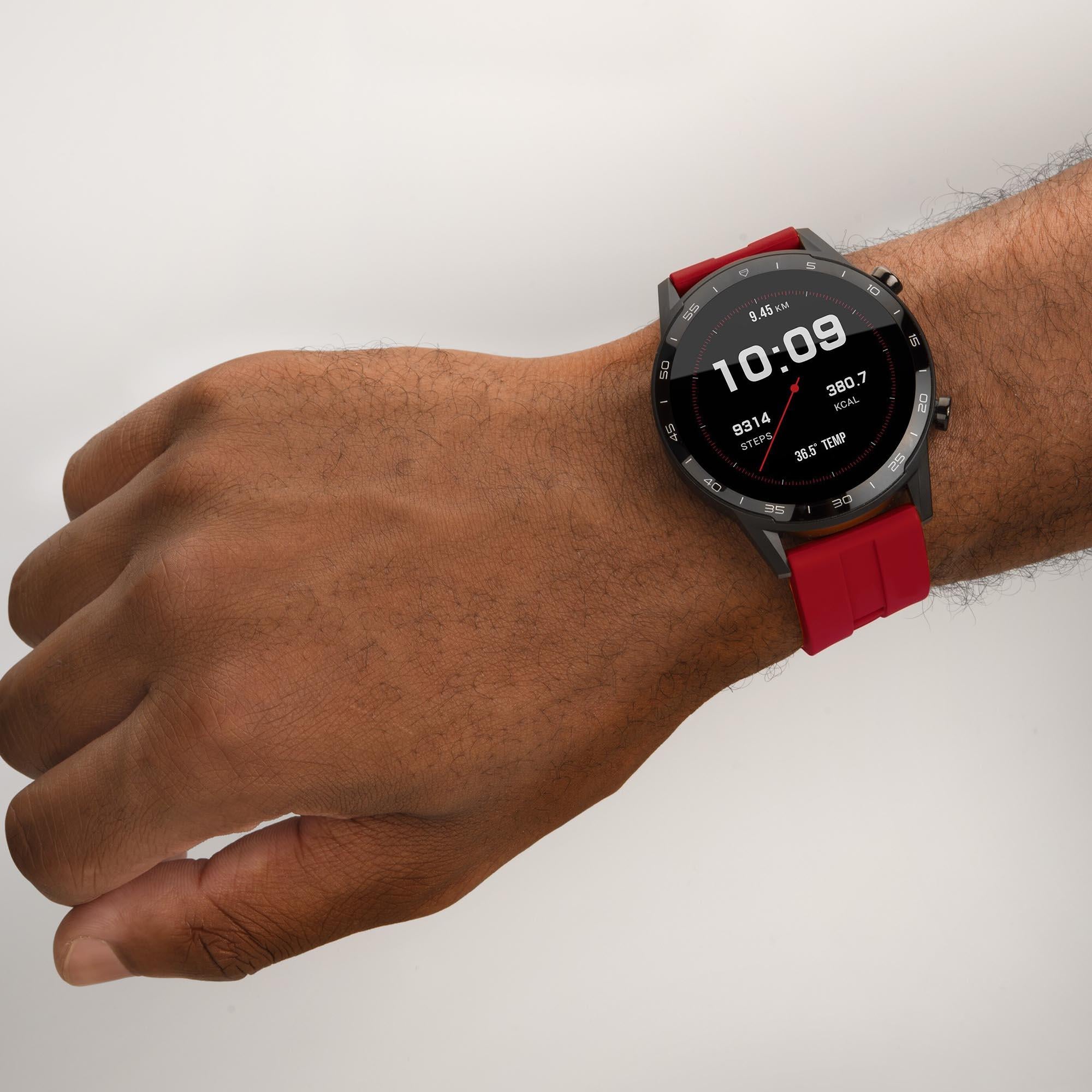 Sekonda Black Interactive Dial Red Silicone Strap Men's Smart Watch 1910